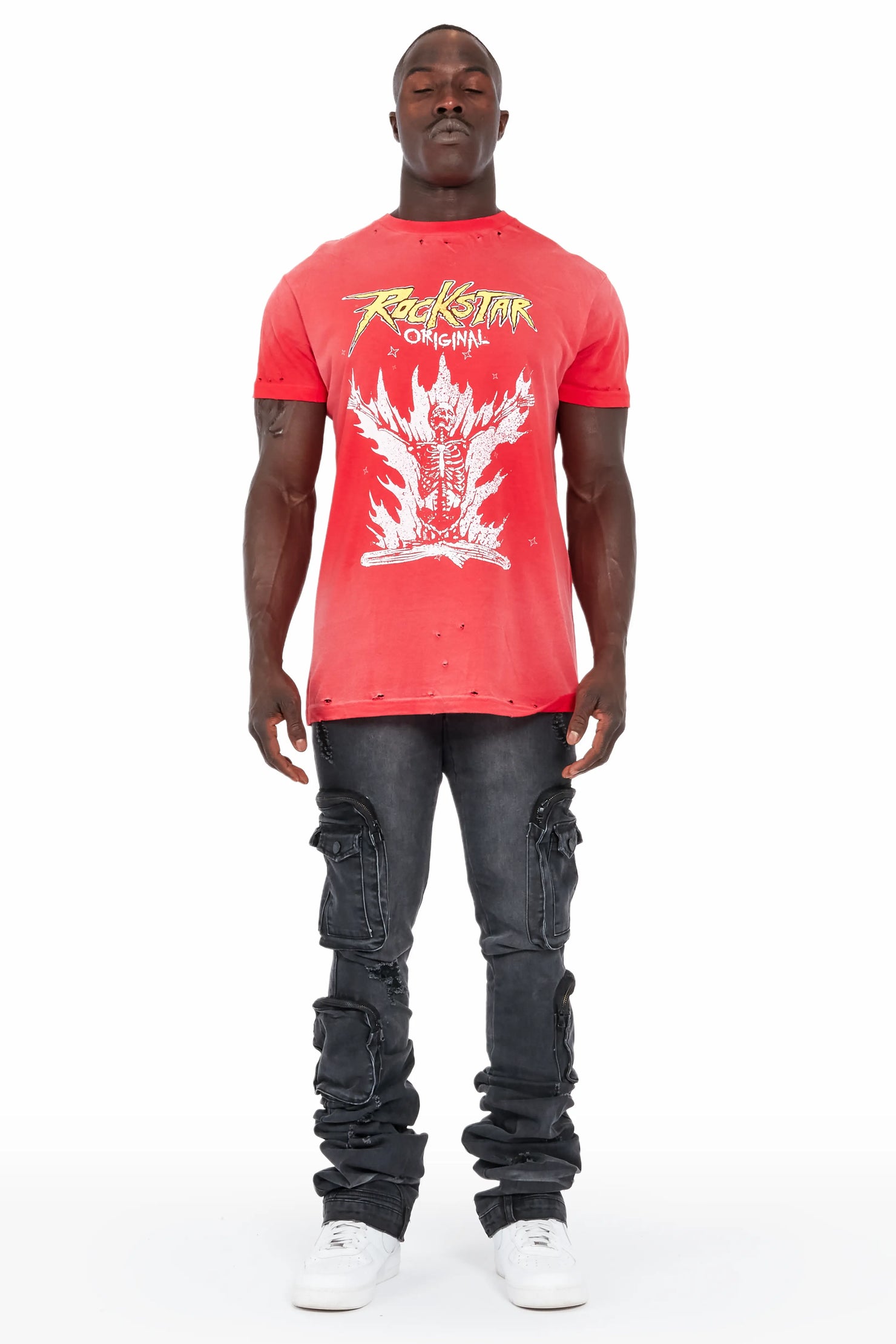 Shane Grey Wash Super Stacked Flare Jean