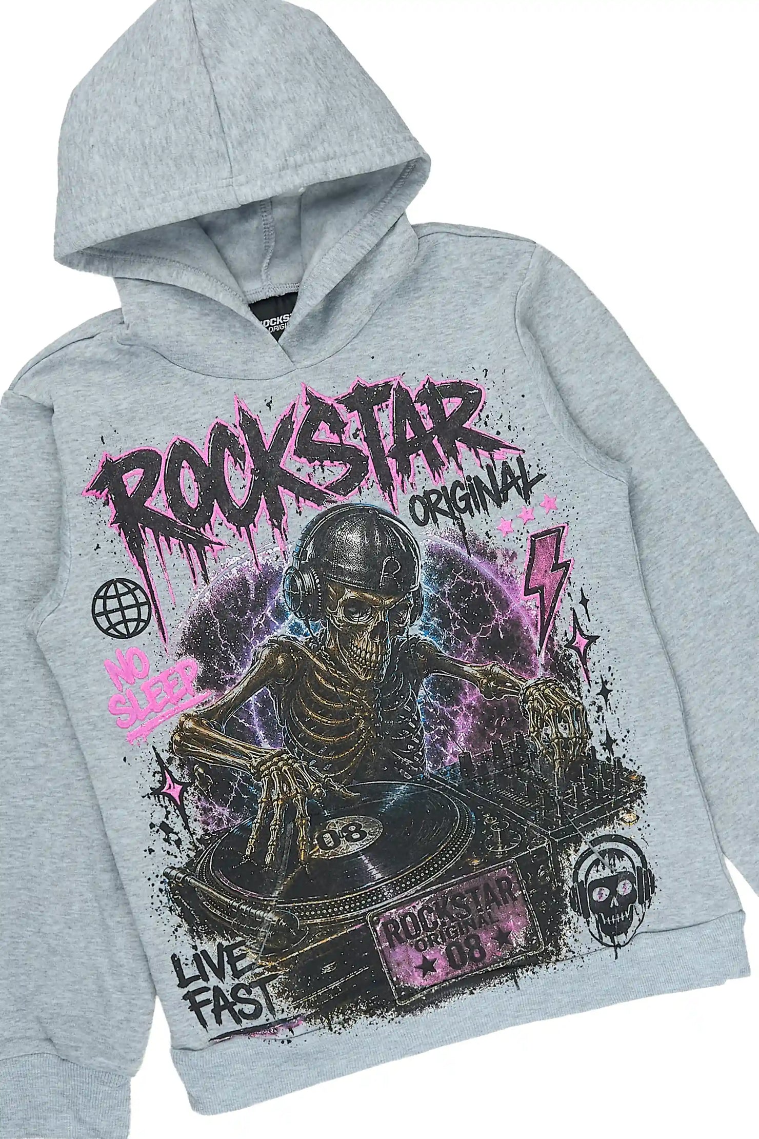 Boys Lance Heather Grey Stacked Hoodie Track Set