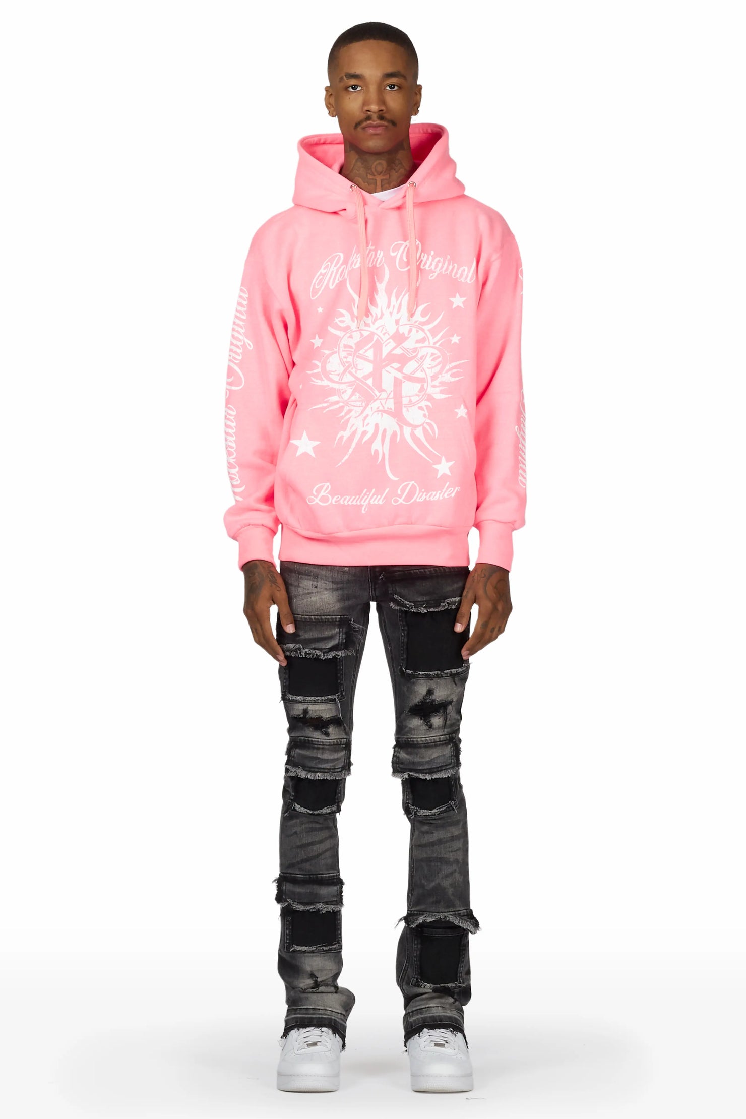 Petrus Grey Stacked Flare Jean