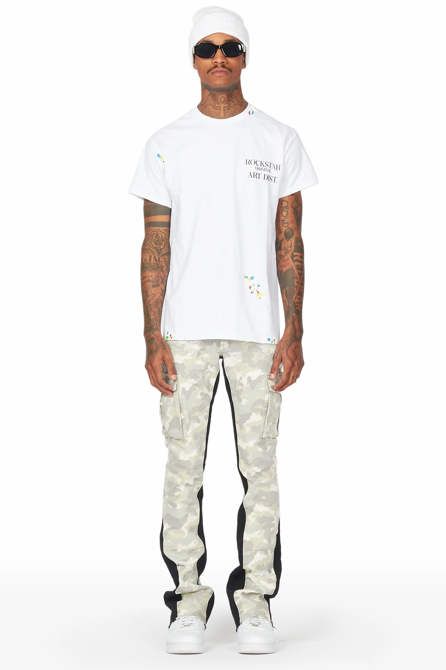 Decimus Light Camo Stacked Flare Jean