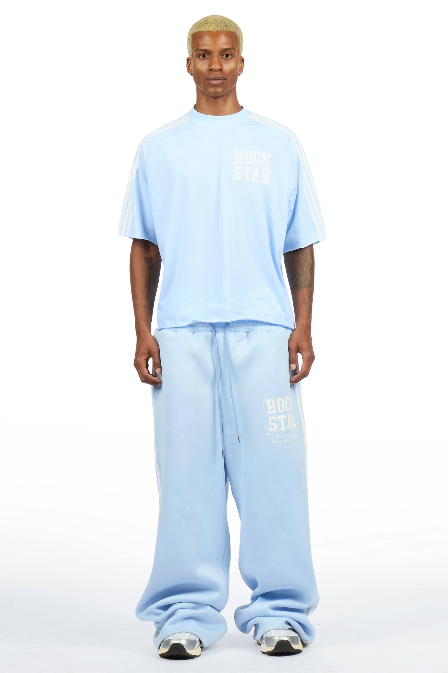 Berco Light Blue T-Shirt/Double Waisted Baggy Track Set