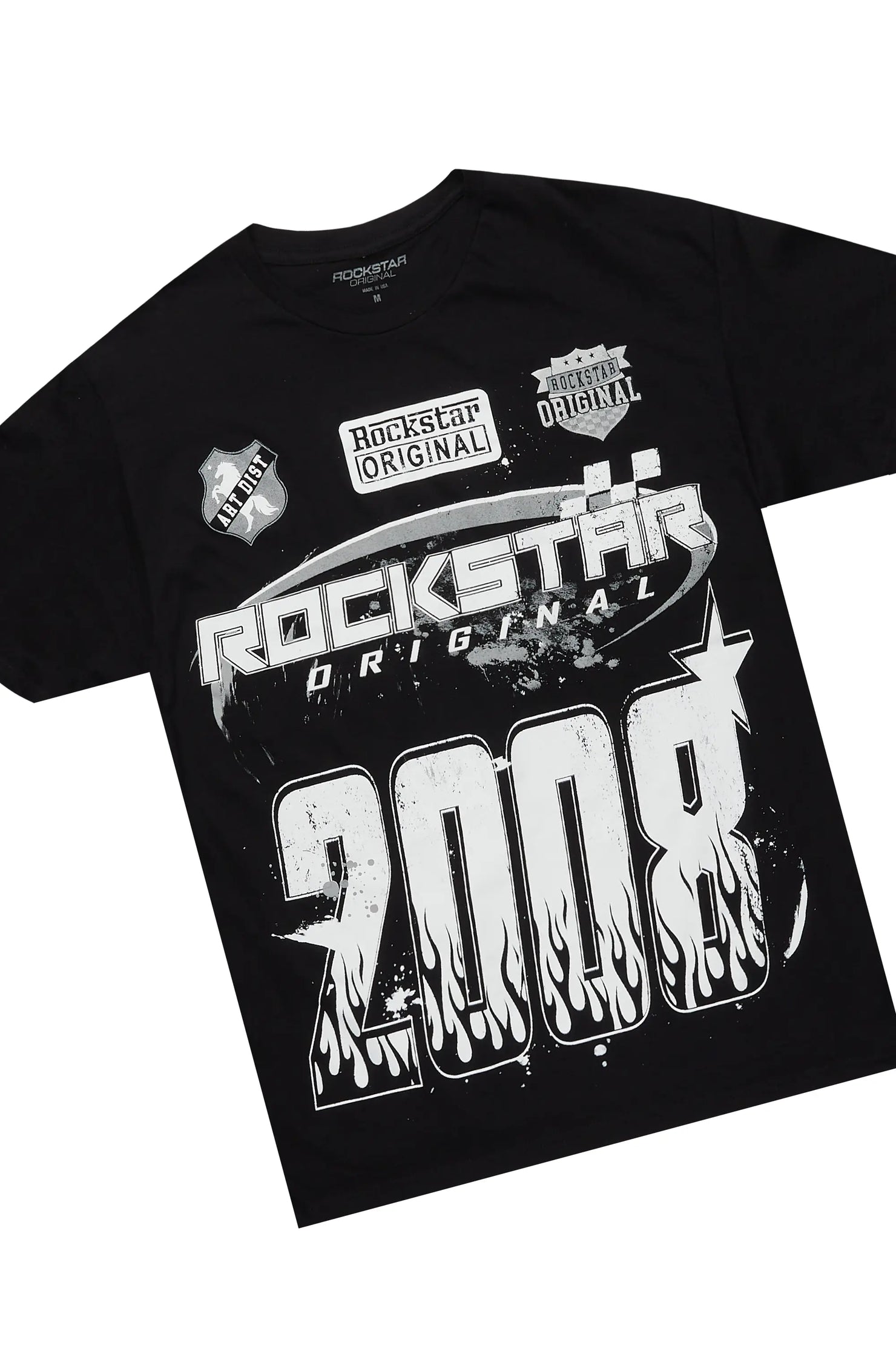 Amos Black Graphic T-Shirt Short Set