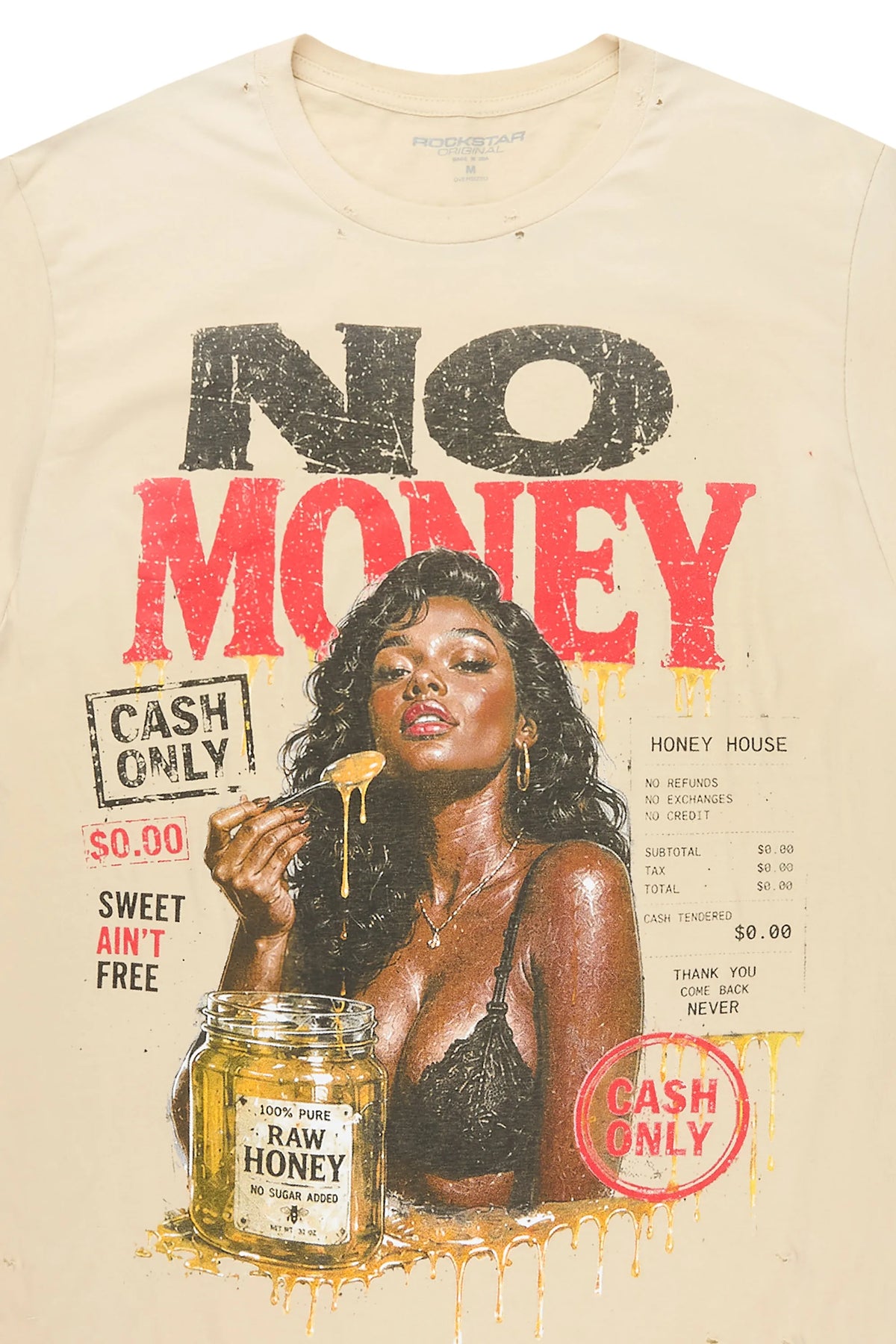 Romyx Beige Oversized Graphic T-Shirt
