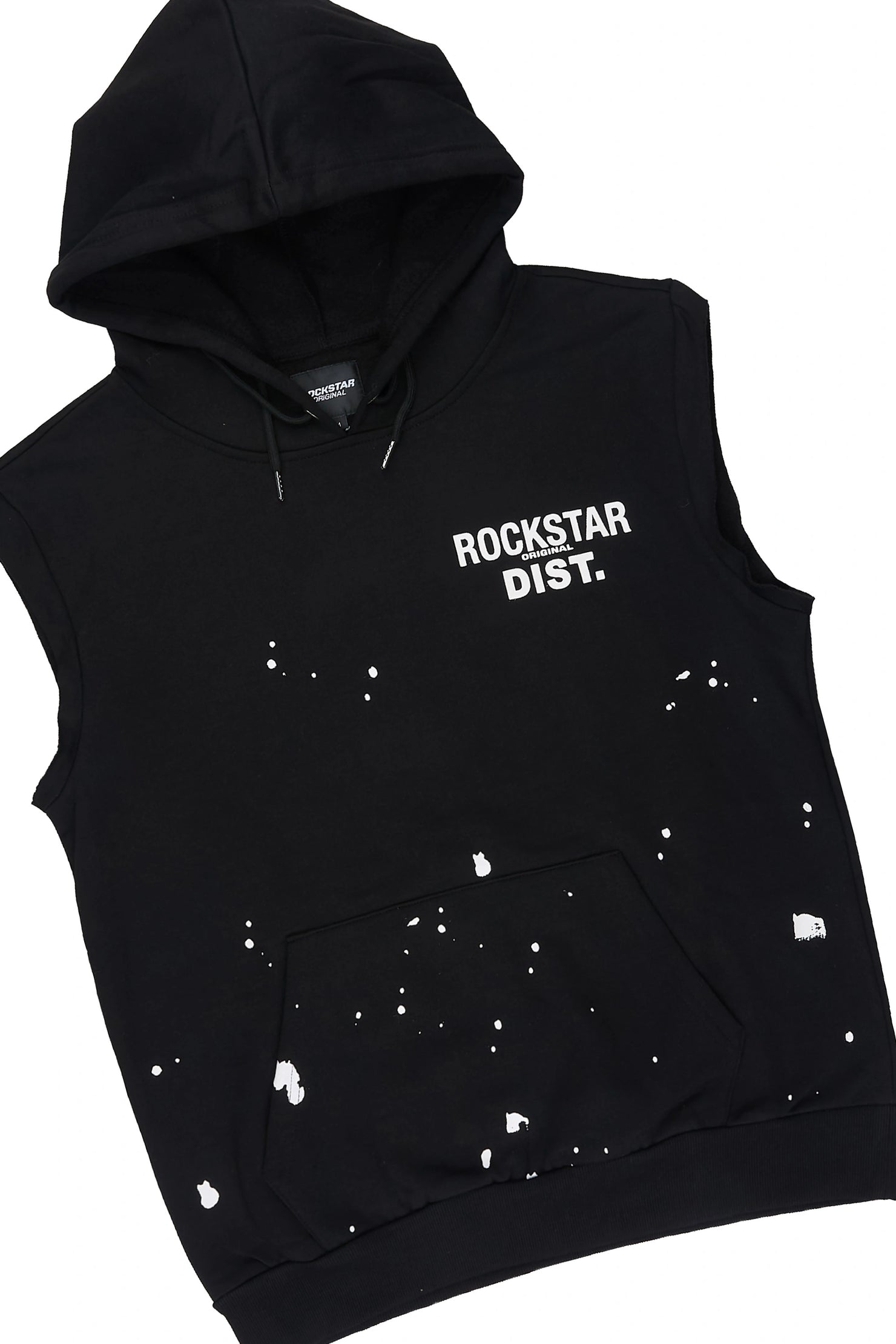 Raffer 3.0 Black Cut Off Sleeve Hoodie Short Set