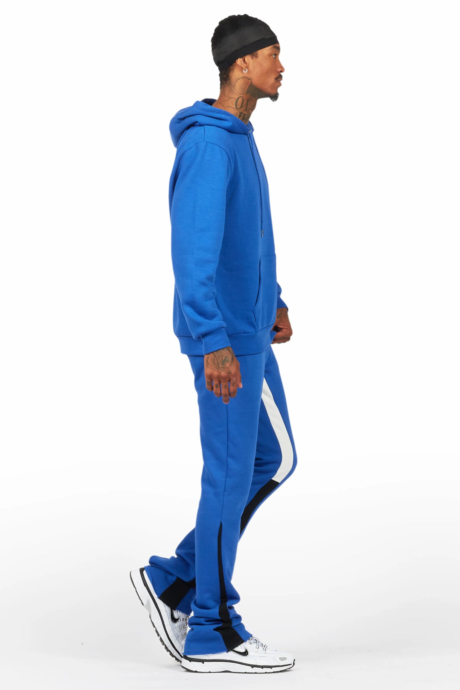 Basic Royal Blue Hoodie/Stacked Flare Track Set