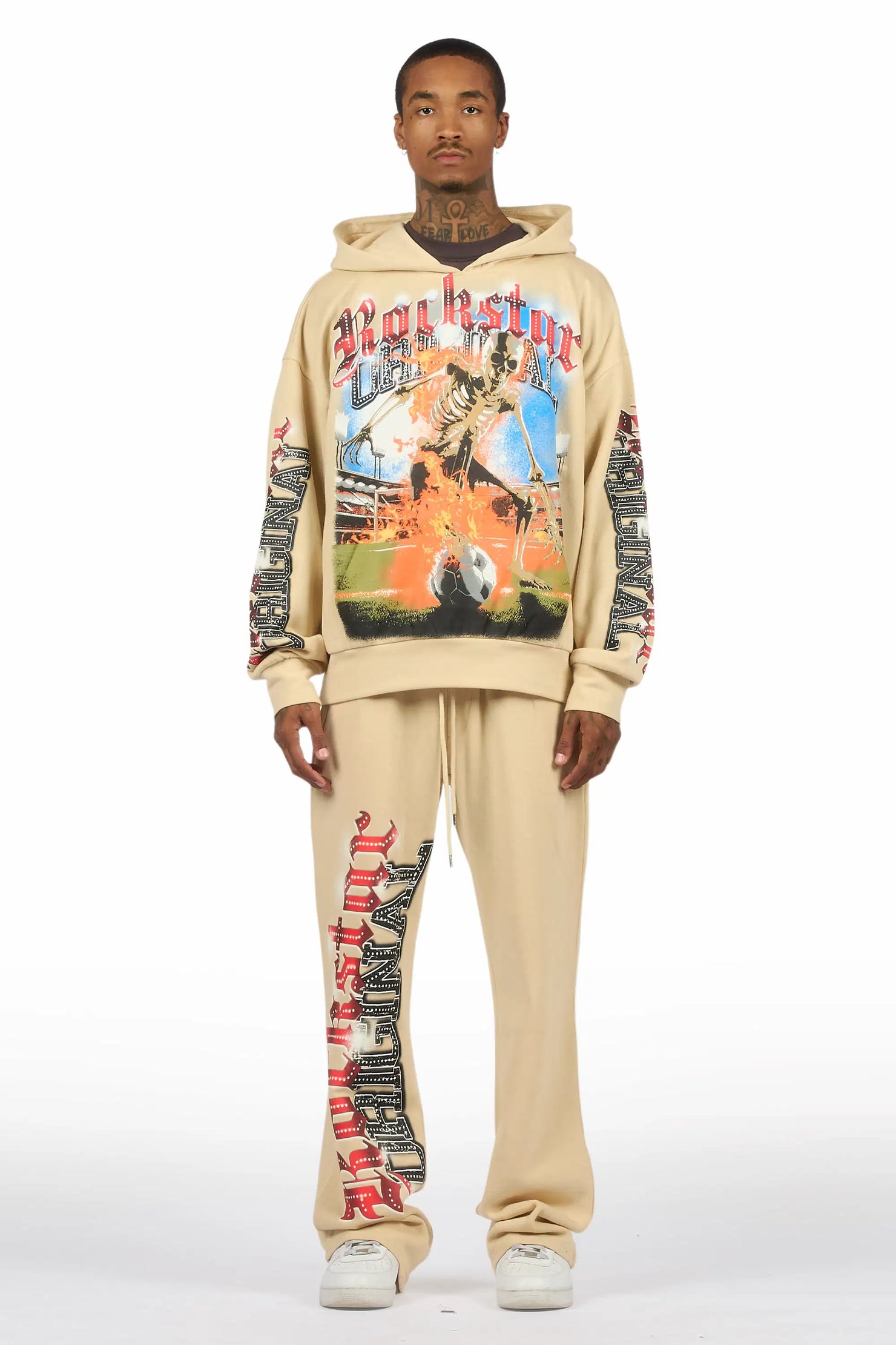 Graive Beige Hoodie/Baggy Pant Track Set