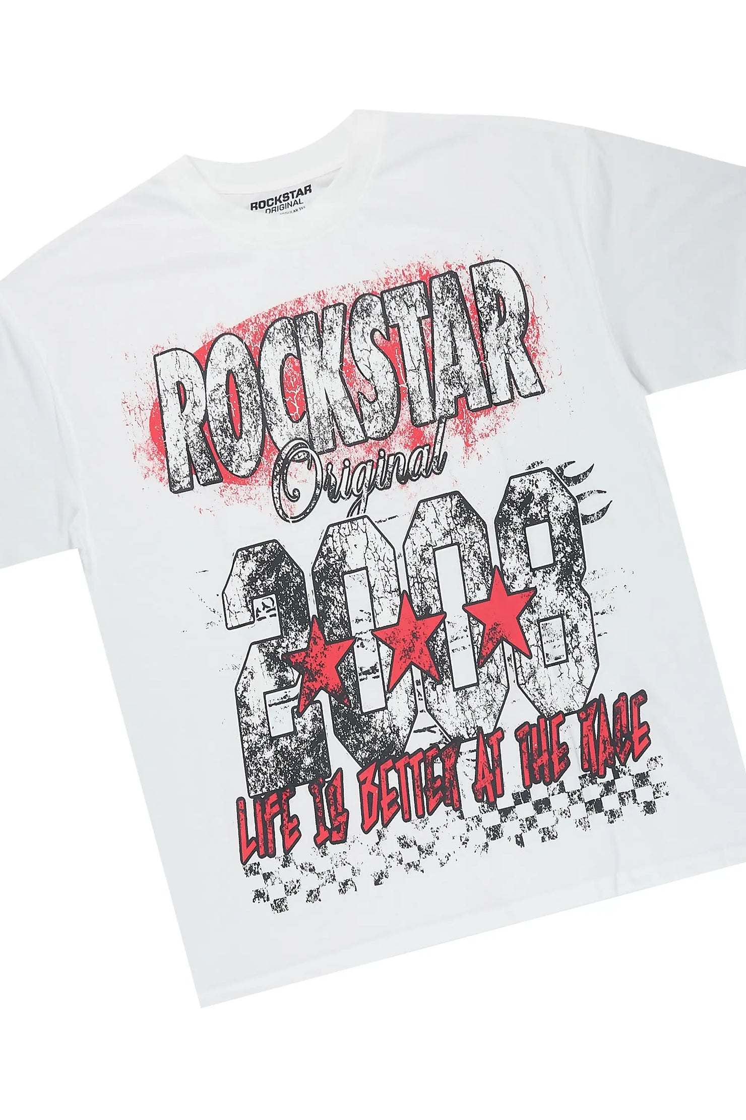 Racing Grung White/Red Graphic T-Shirt Short Set
