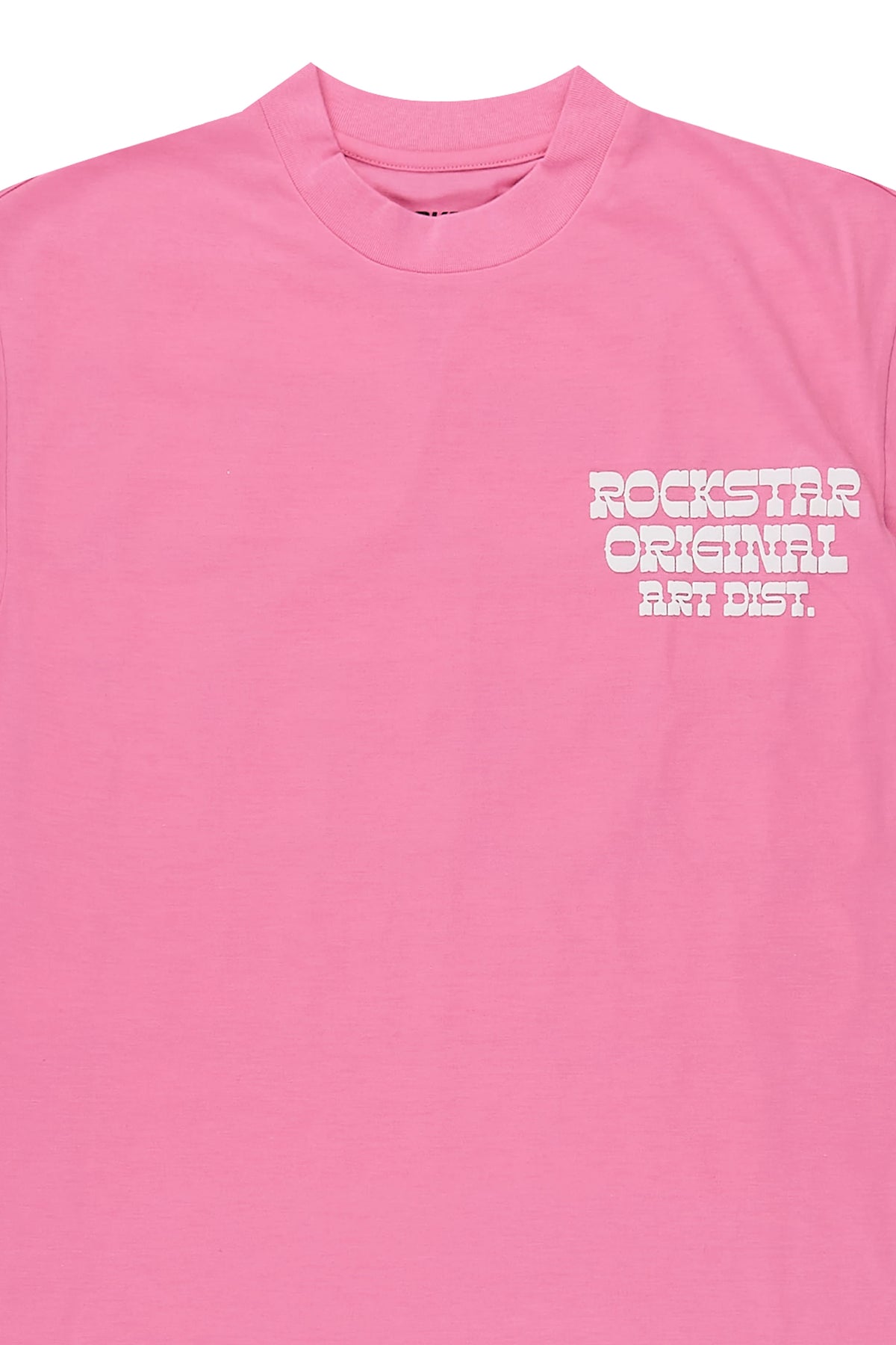 Girls Plota Pink Puff Print Cut Sleeve Tee