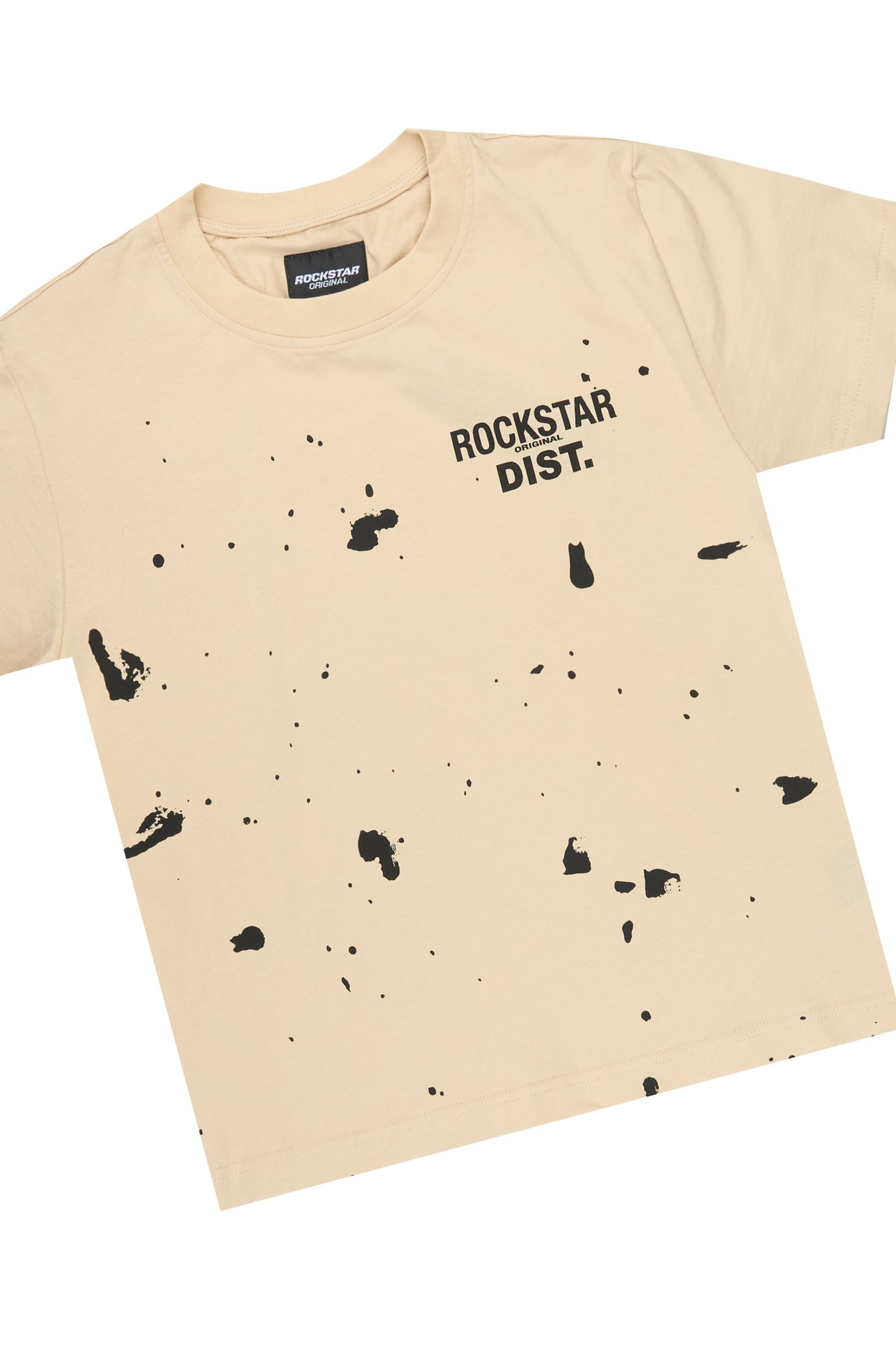 Boys Raffer Beige/Beige T-Shirt Jort Set