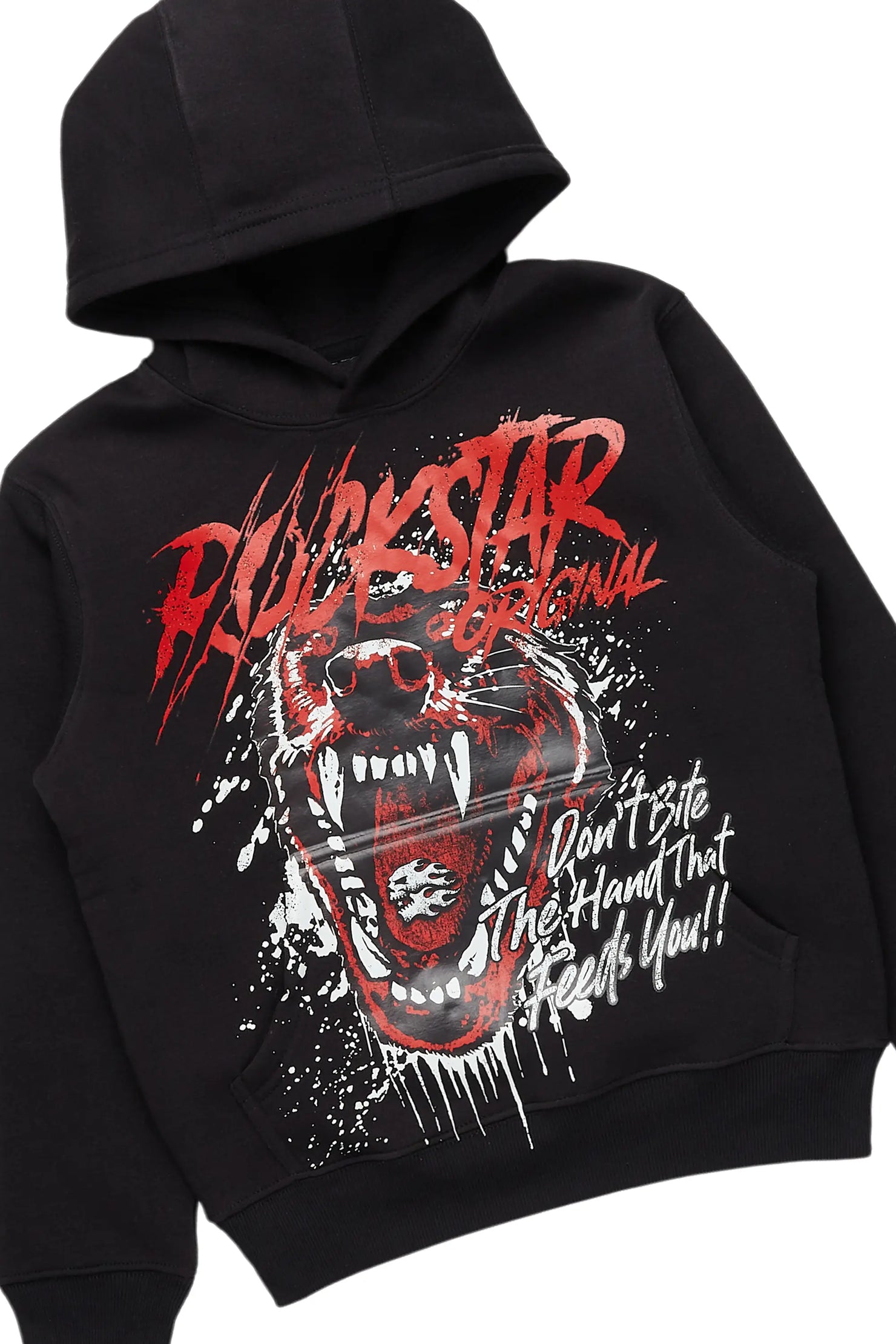 Boys Griff Black/Beige Hoodie/Stacked Flare Jean Set