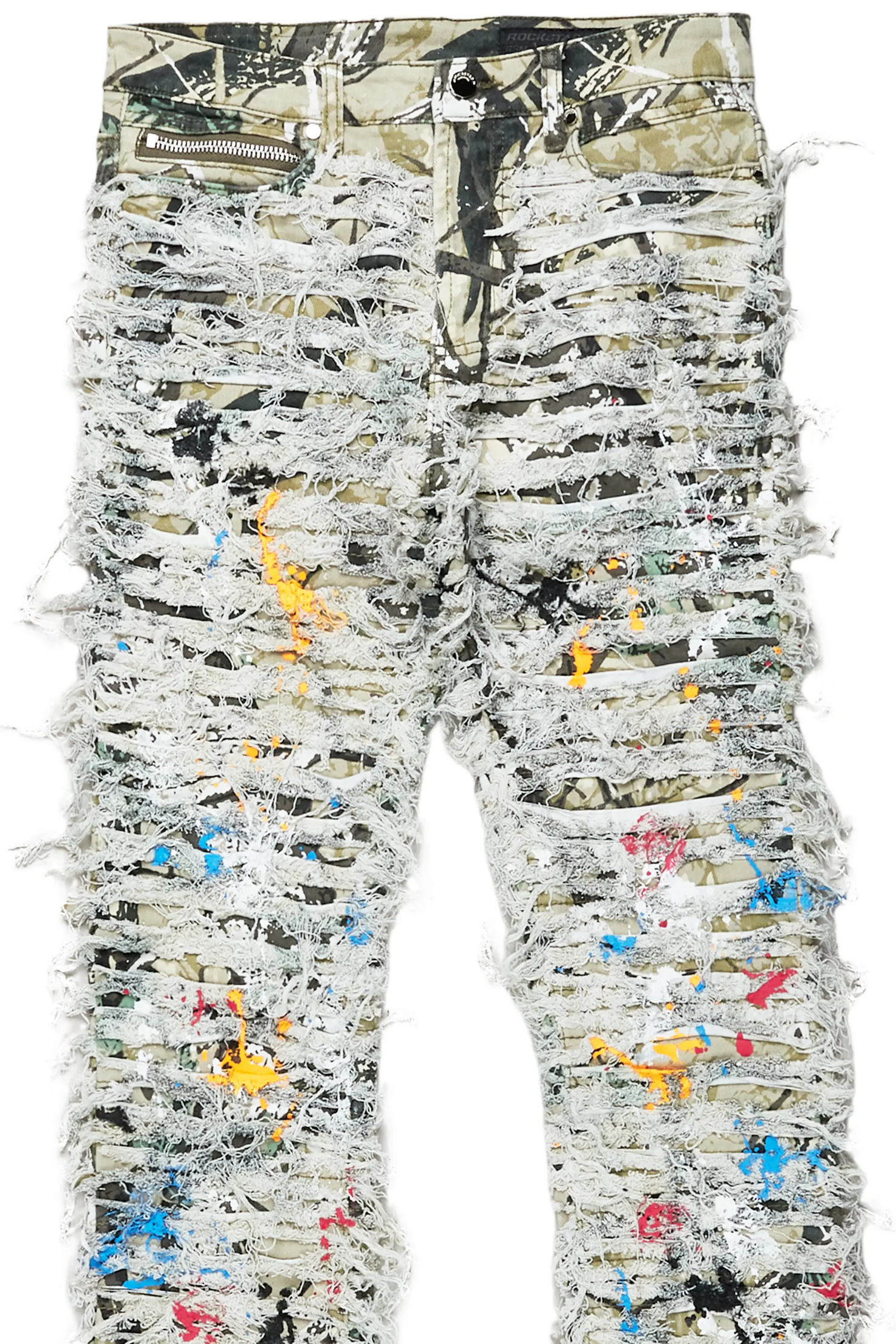 Parish Tree Camo Painter Stacked Flare Jean