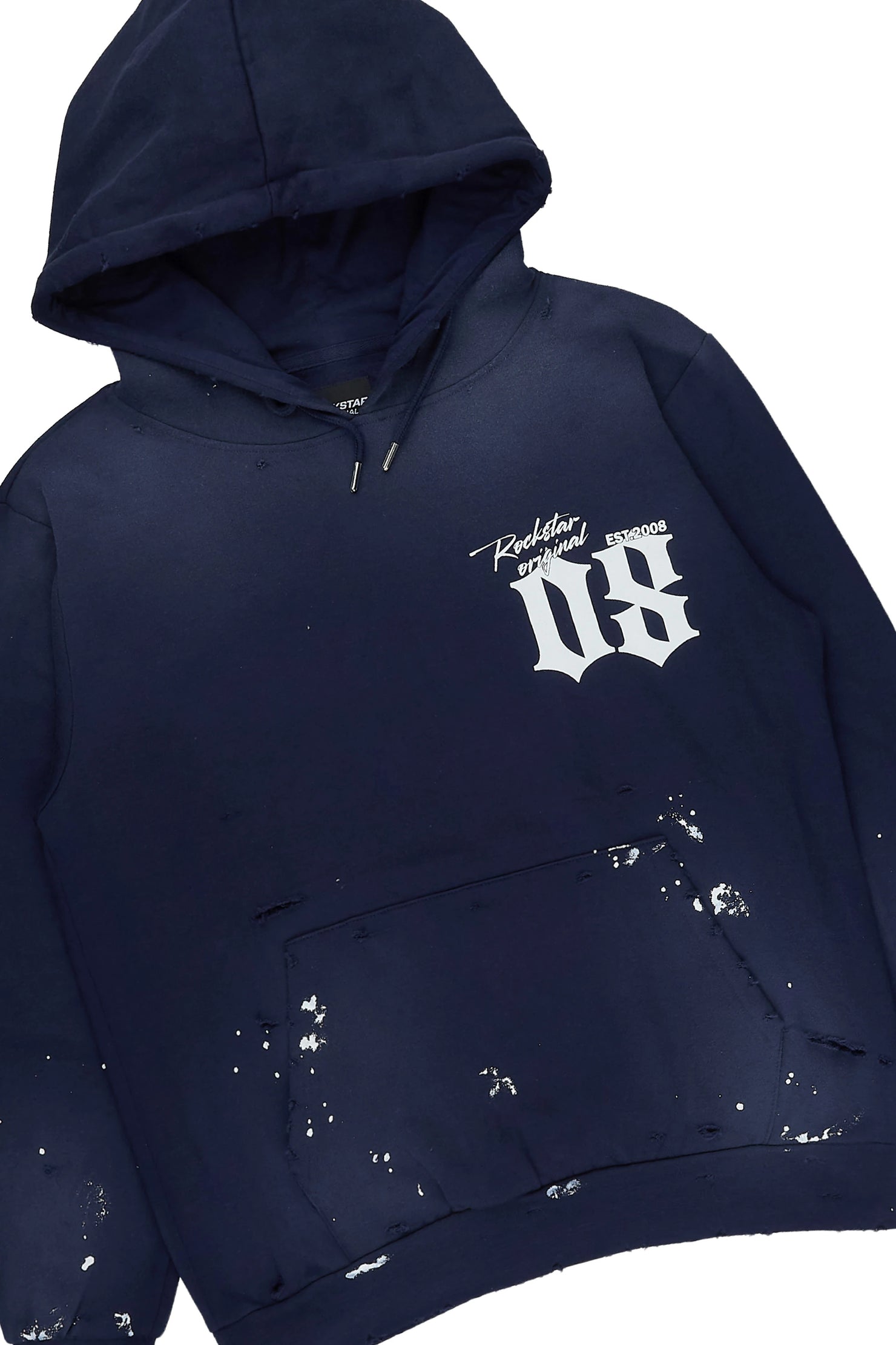 Raze Navy Hoodie/Stacked Flare Pant Track Set