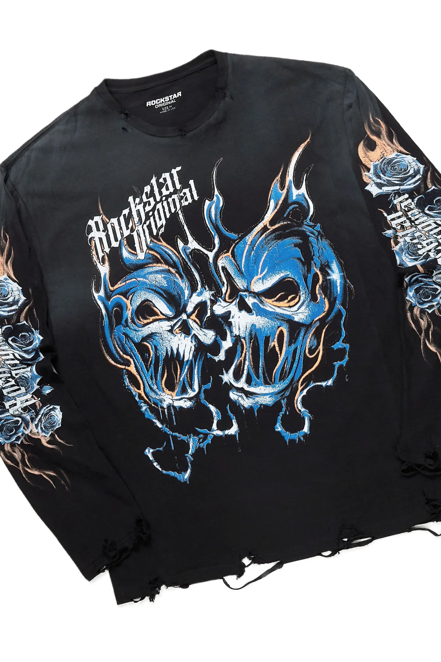 Texastea Black Long Sleeve T-Shirt & Colin Heather Grey Stacked Flare Track Set