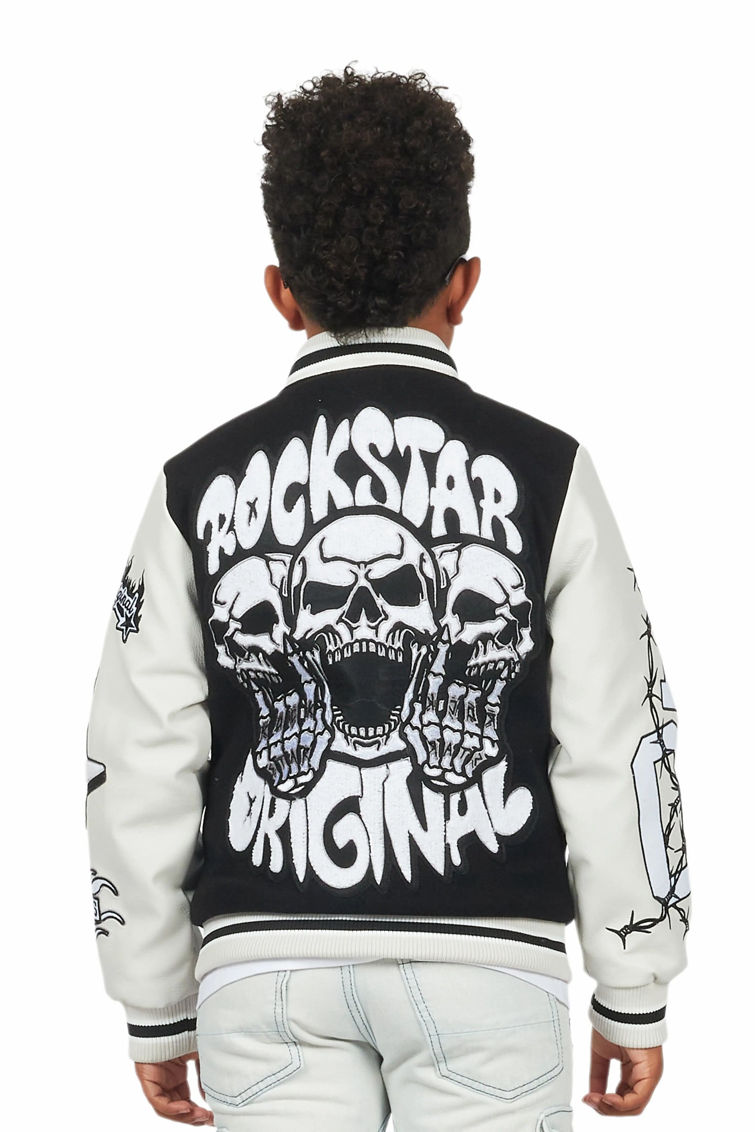 Boys Rune Black Varsity Jacket