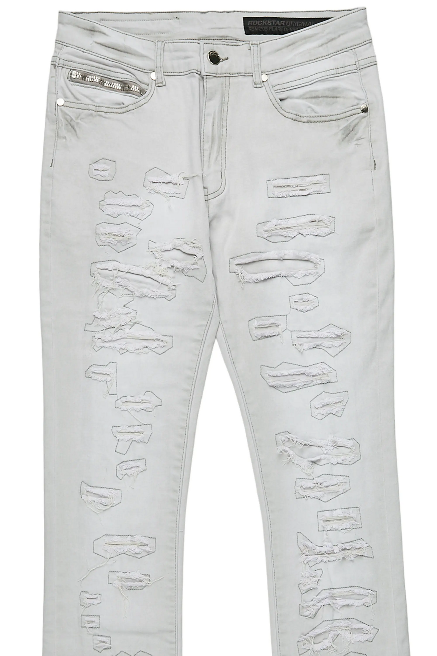 Malyk Grey Stacked Flare Jean