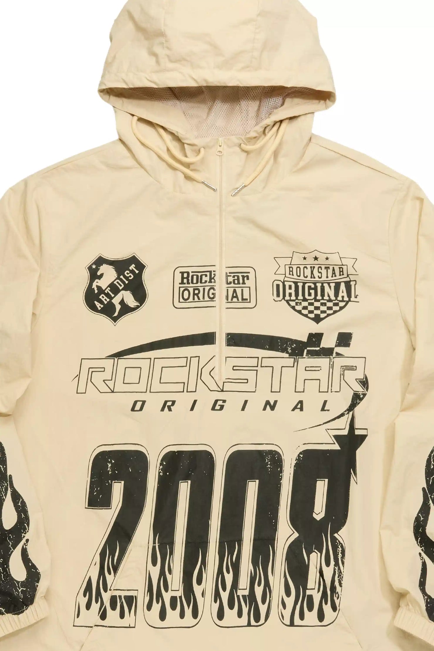 Amos Beige Graphic Windbreaker