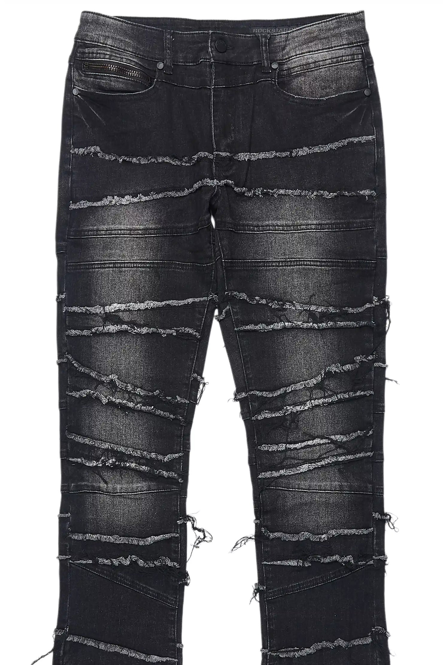 Franko Dark Grey Stacked Flare Jean