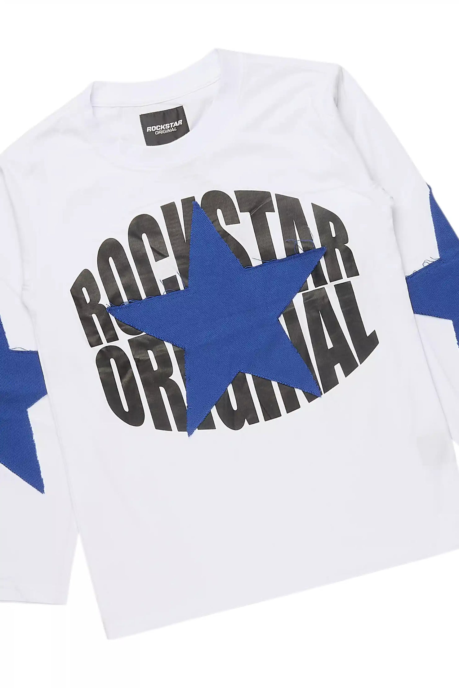Boys States Grey/Blue Long Sleeve T-Shirt Track Set