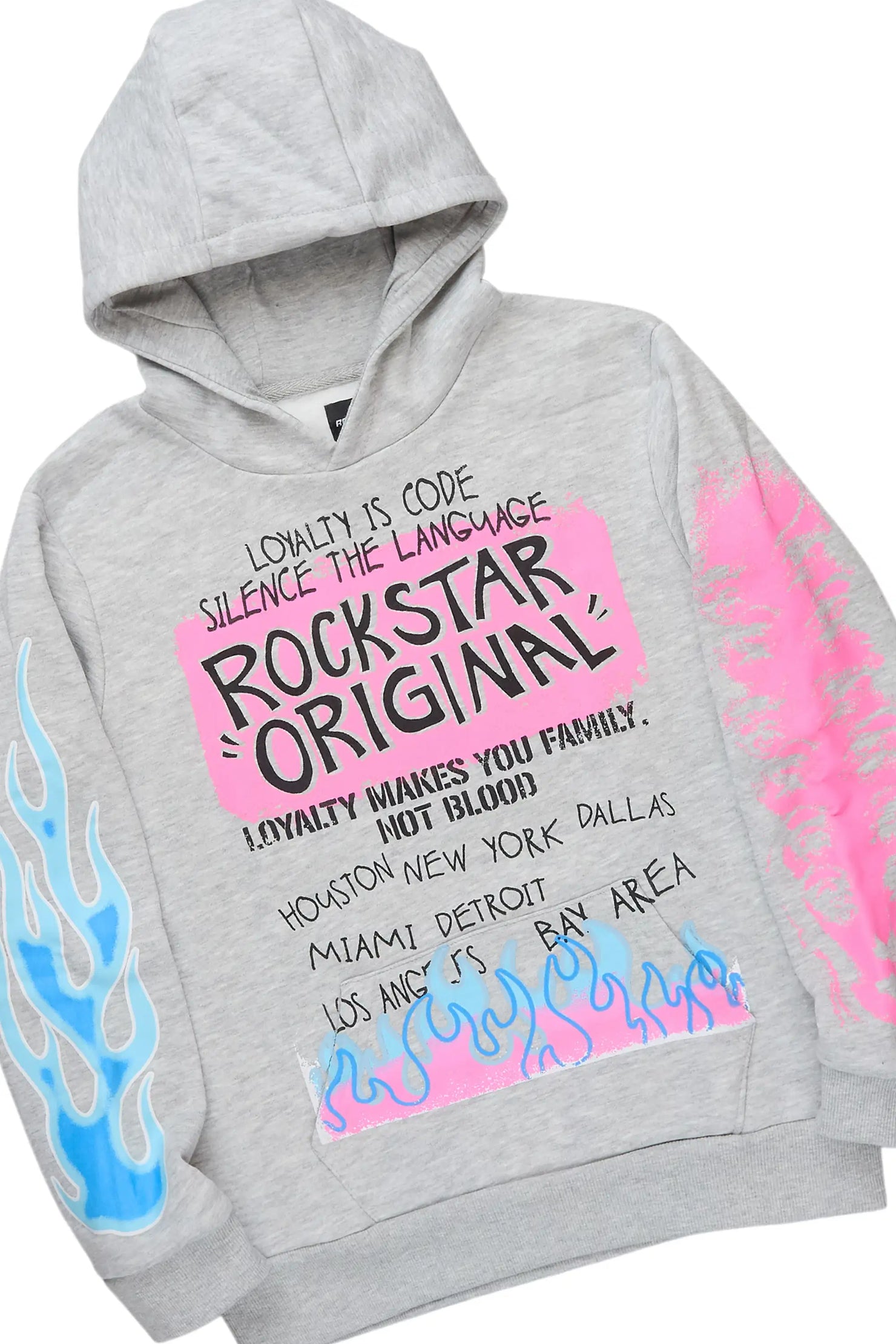 Boys Beno Grey Hoodie/Stacked Jean Set