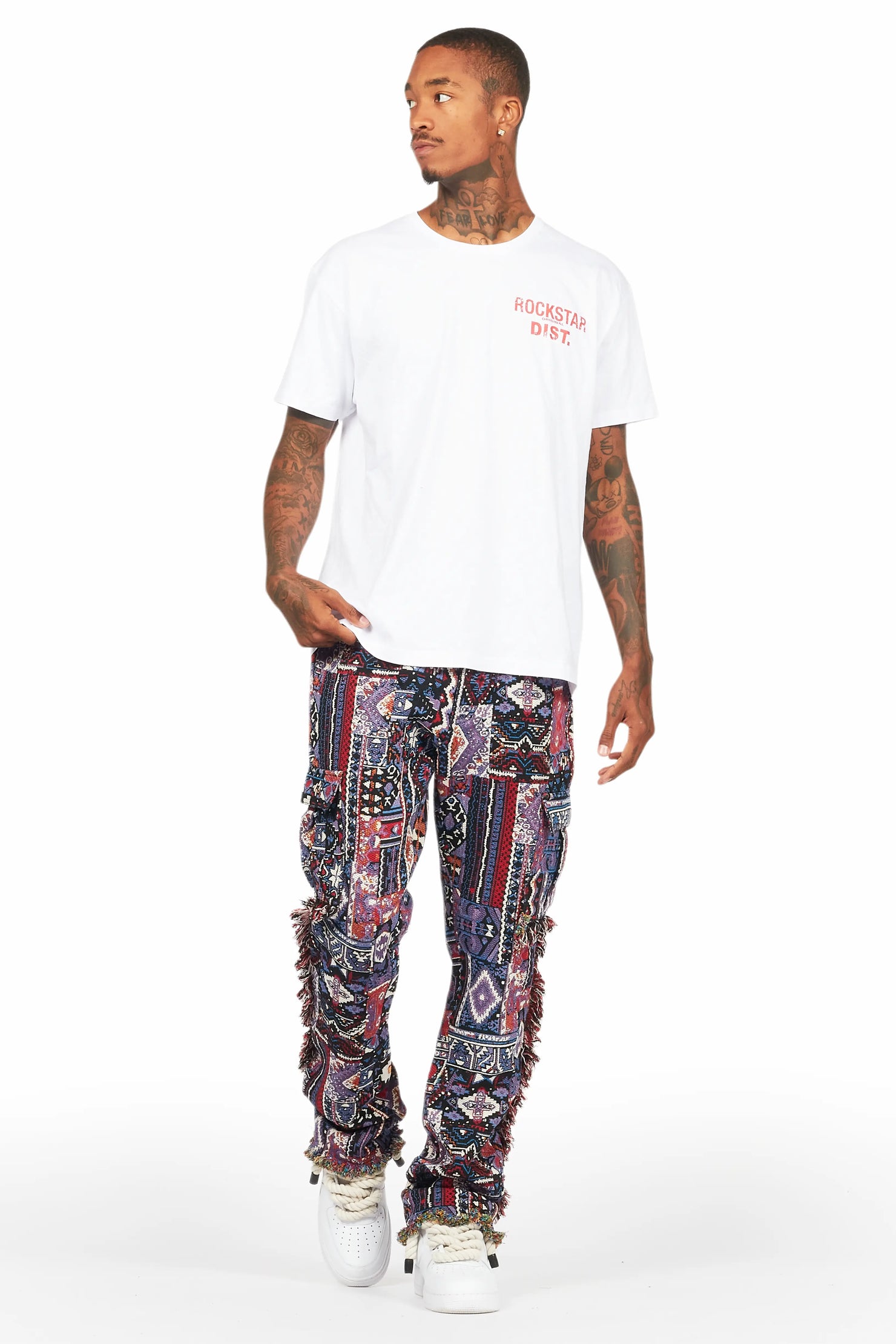 Ayami Purple Slim Tapestry Flare Jean