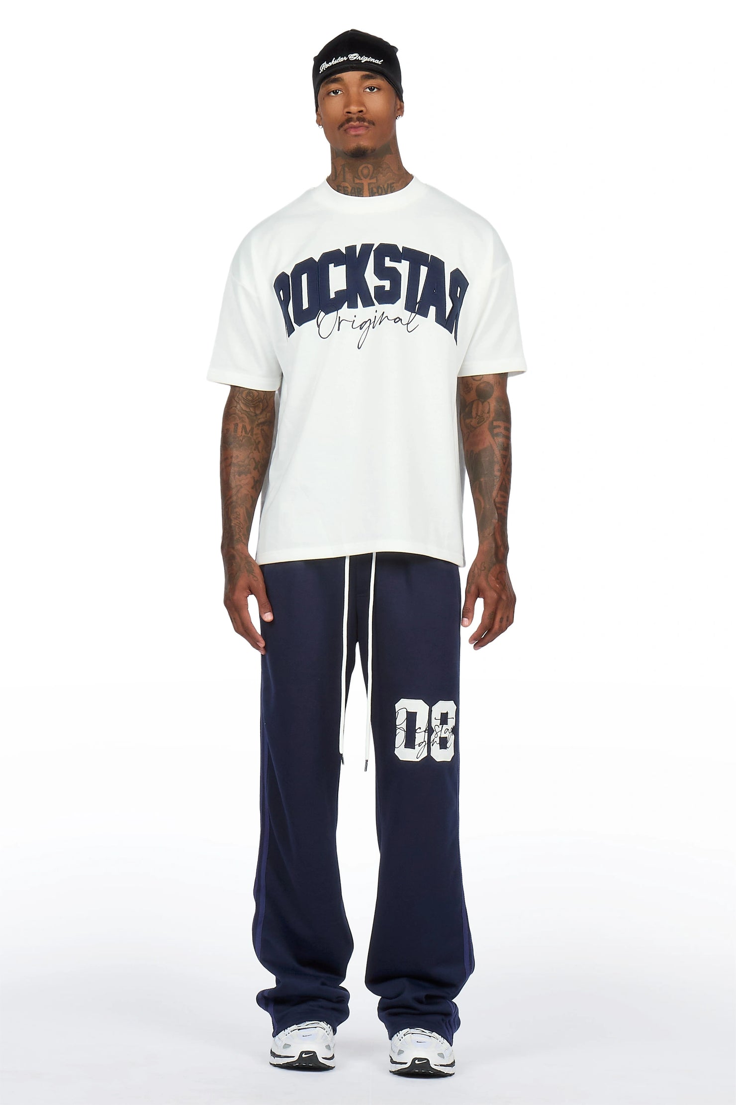 Zymir Blue French Terry Chenille Tee/ French Terry Relaxed Track Set