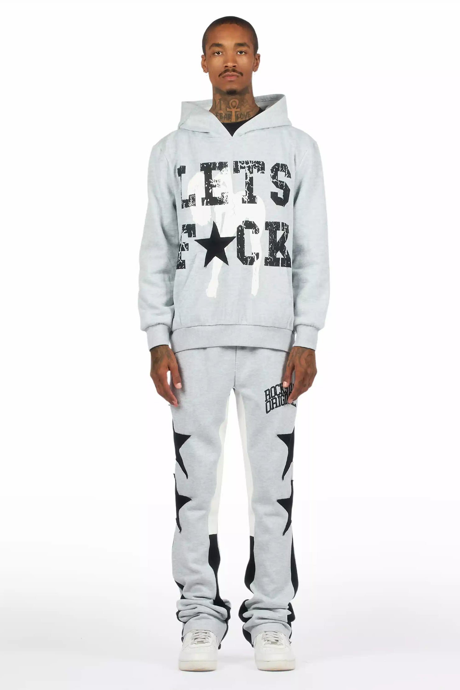 Pacino Heather Grey Stacked Track Set