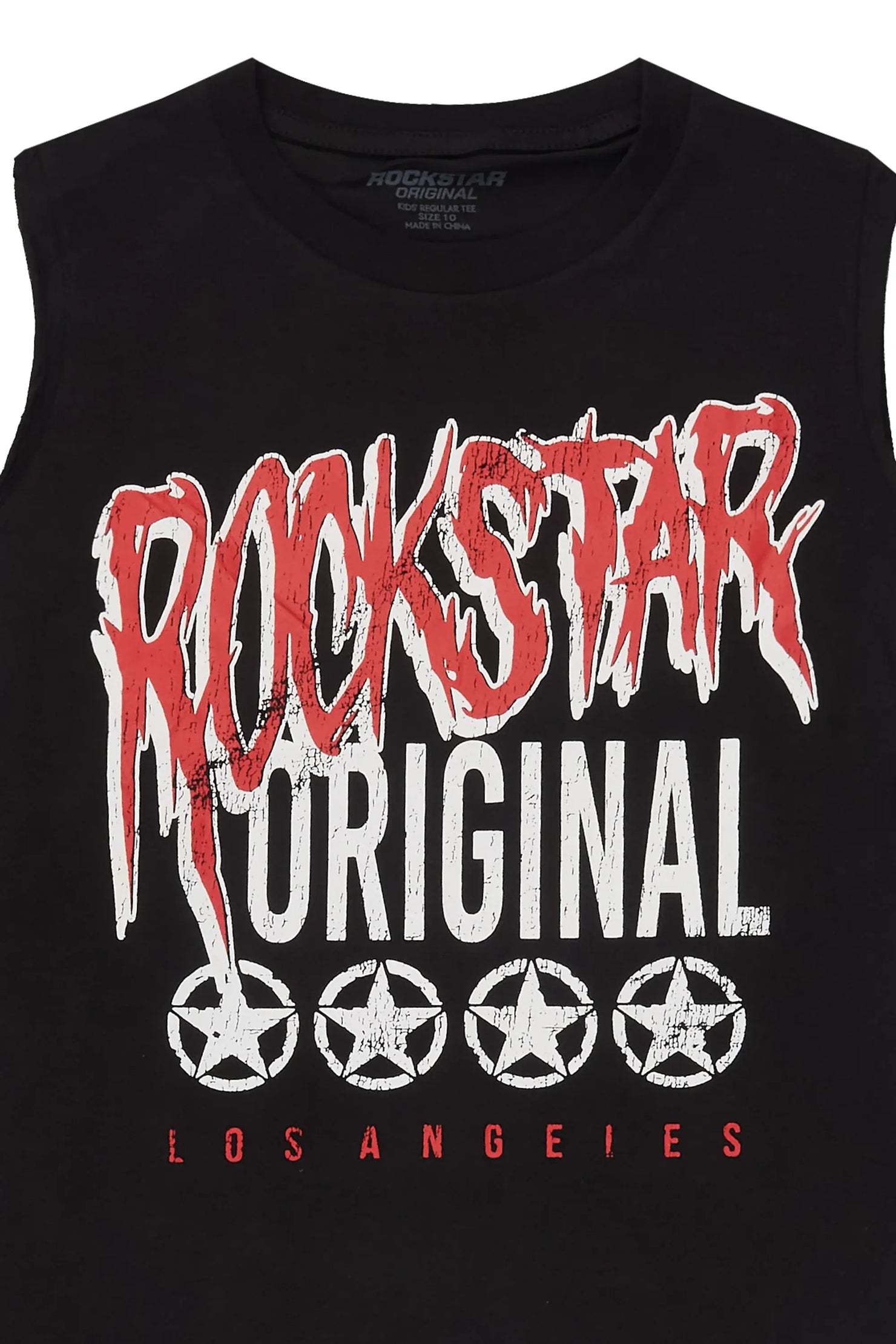 Boys Wizzurd Black Cut Off Graphic T-Shirt