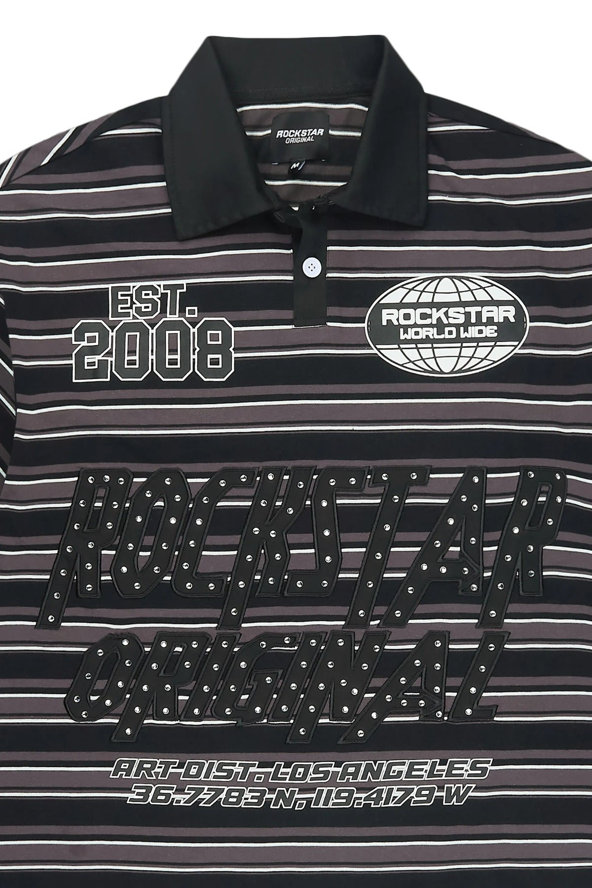 Ferry Black Rhinestone Polo Shirt