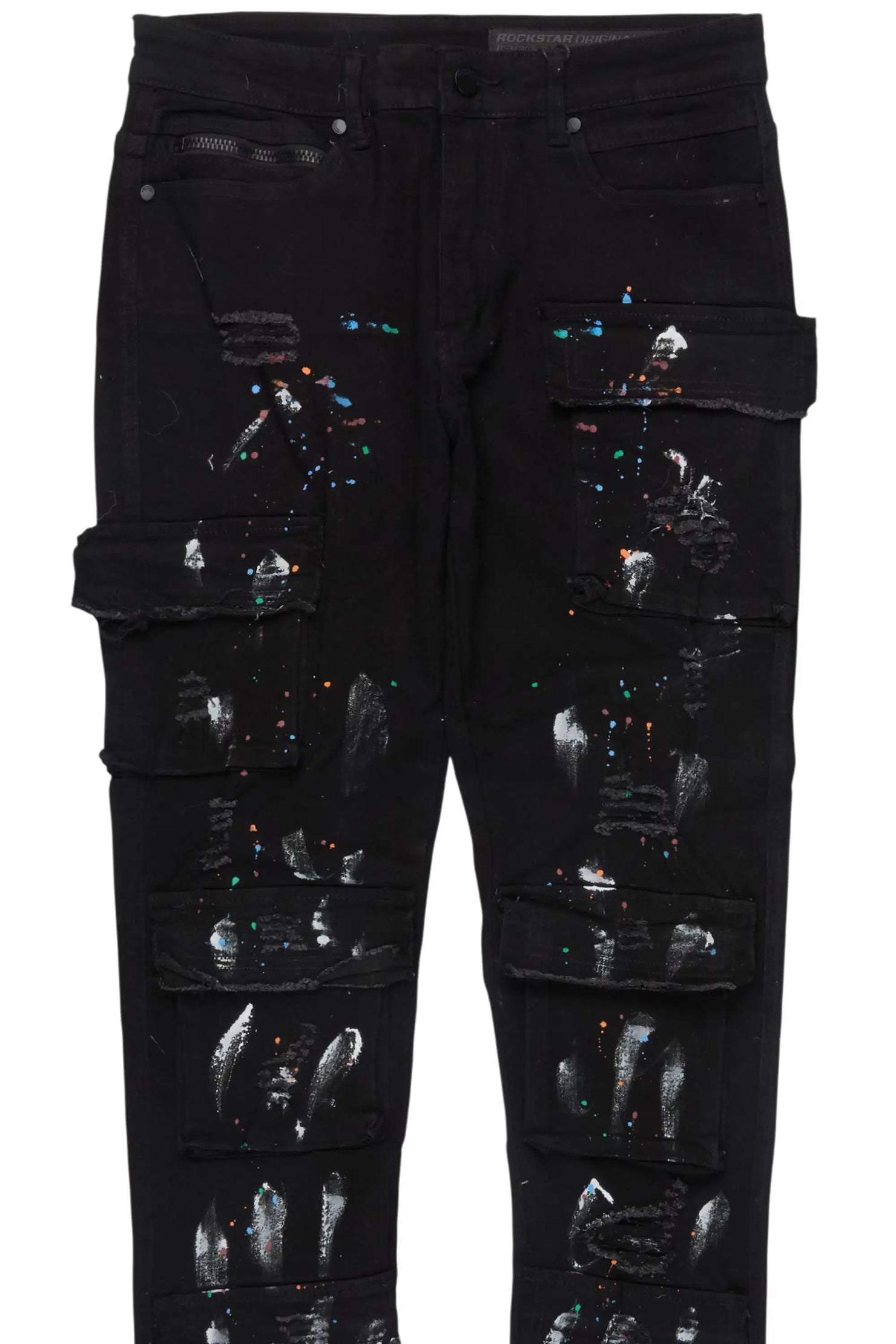 Orien Jet Black Painter Skinny Fit Jean