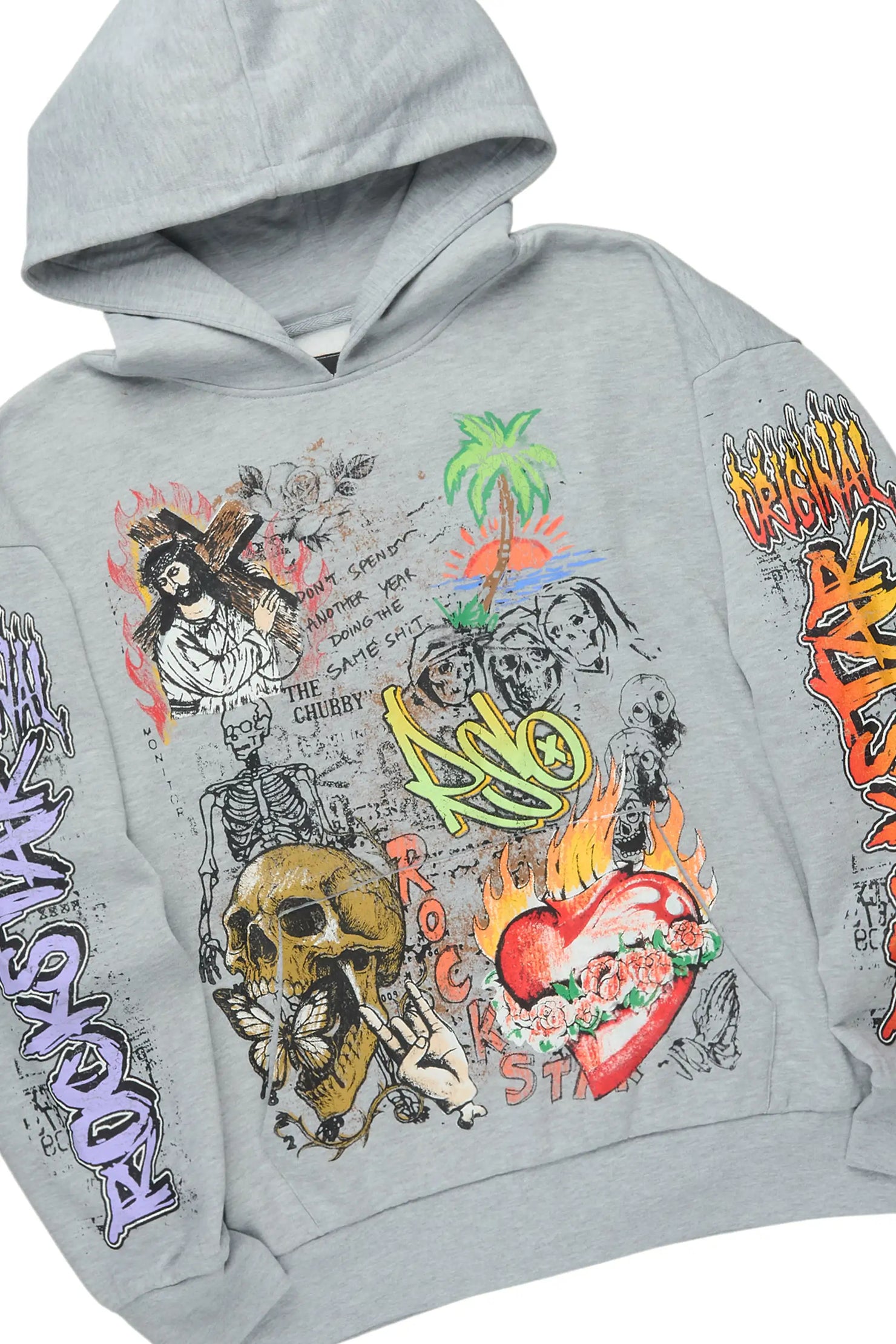 Zyver Heather Grey Hoodie/Baggy Pant Track Set