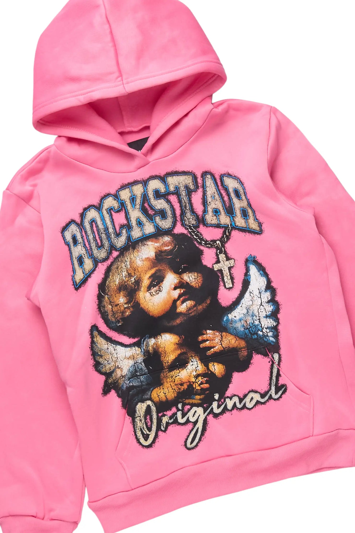 Girls Jovala Bubblegum Hoodie/Stacked Flare Track Set