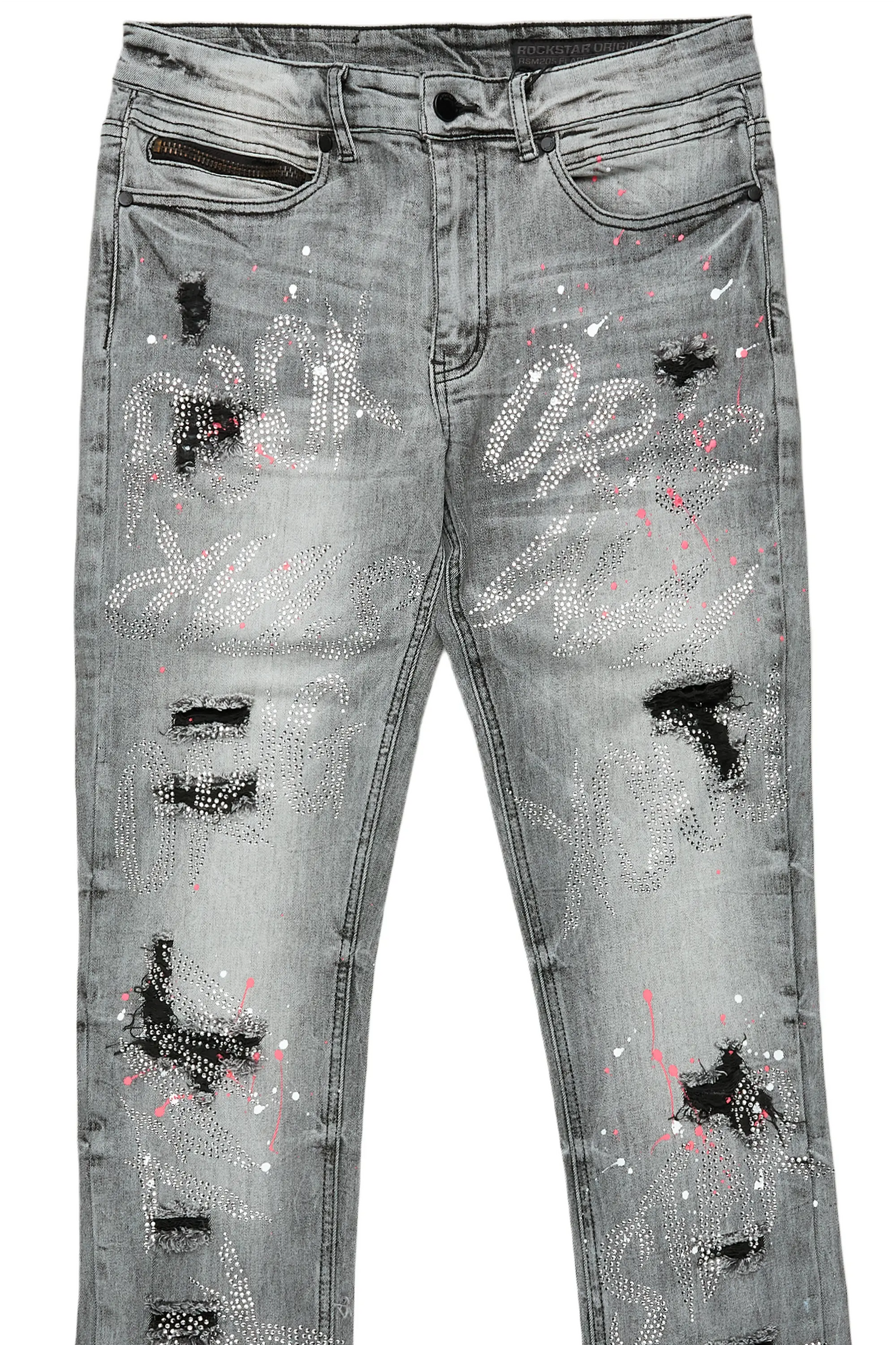 Eren Grey/Pink Stacked Flare Jean
