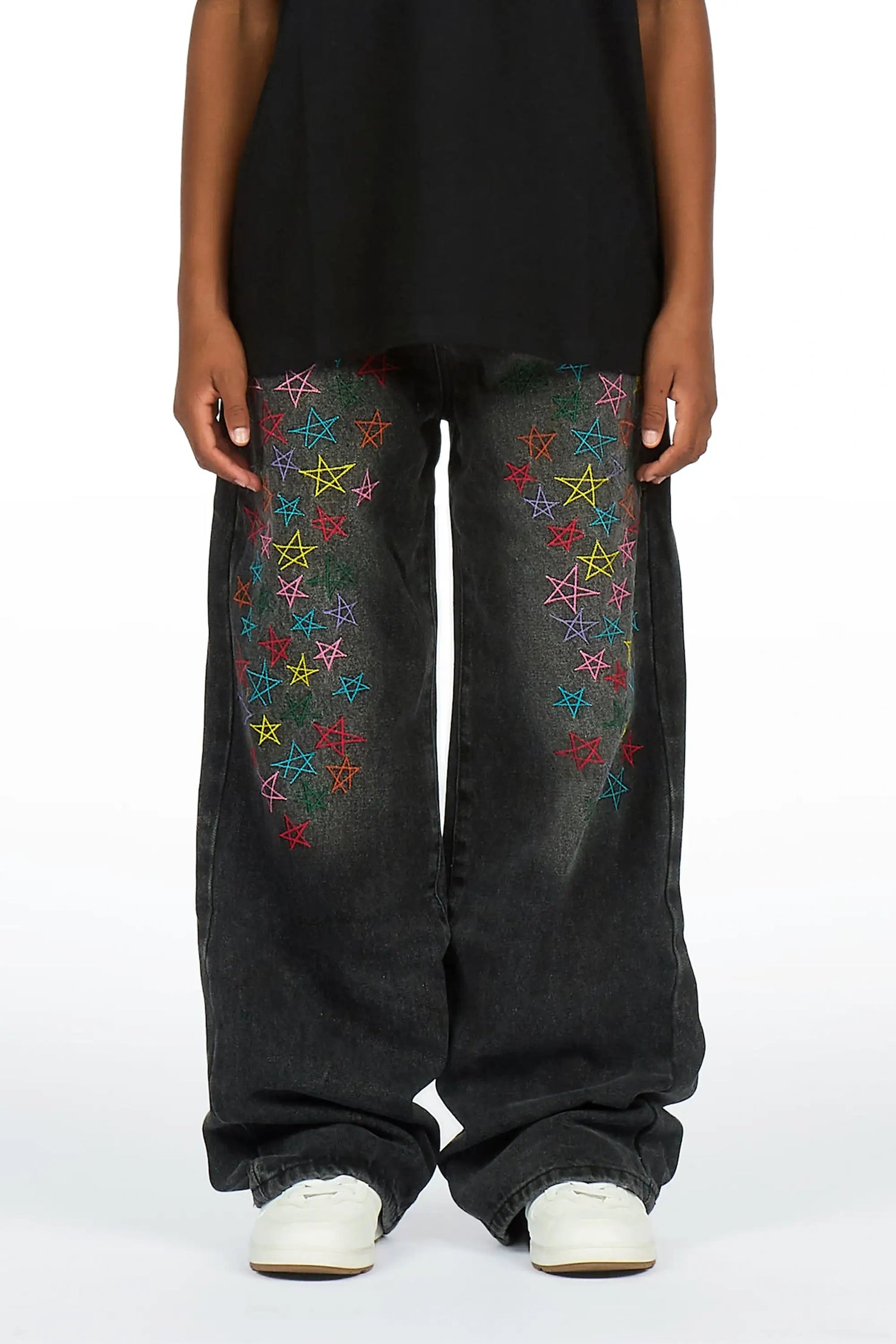 Boys Levi Washed Black Baggy Fit Jean
