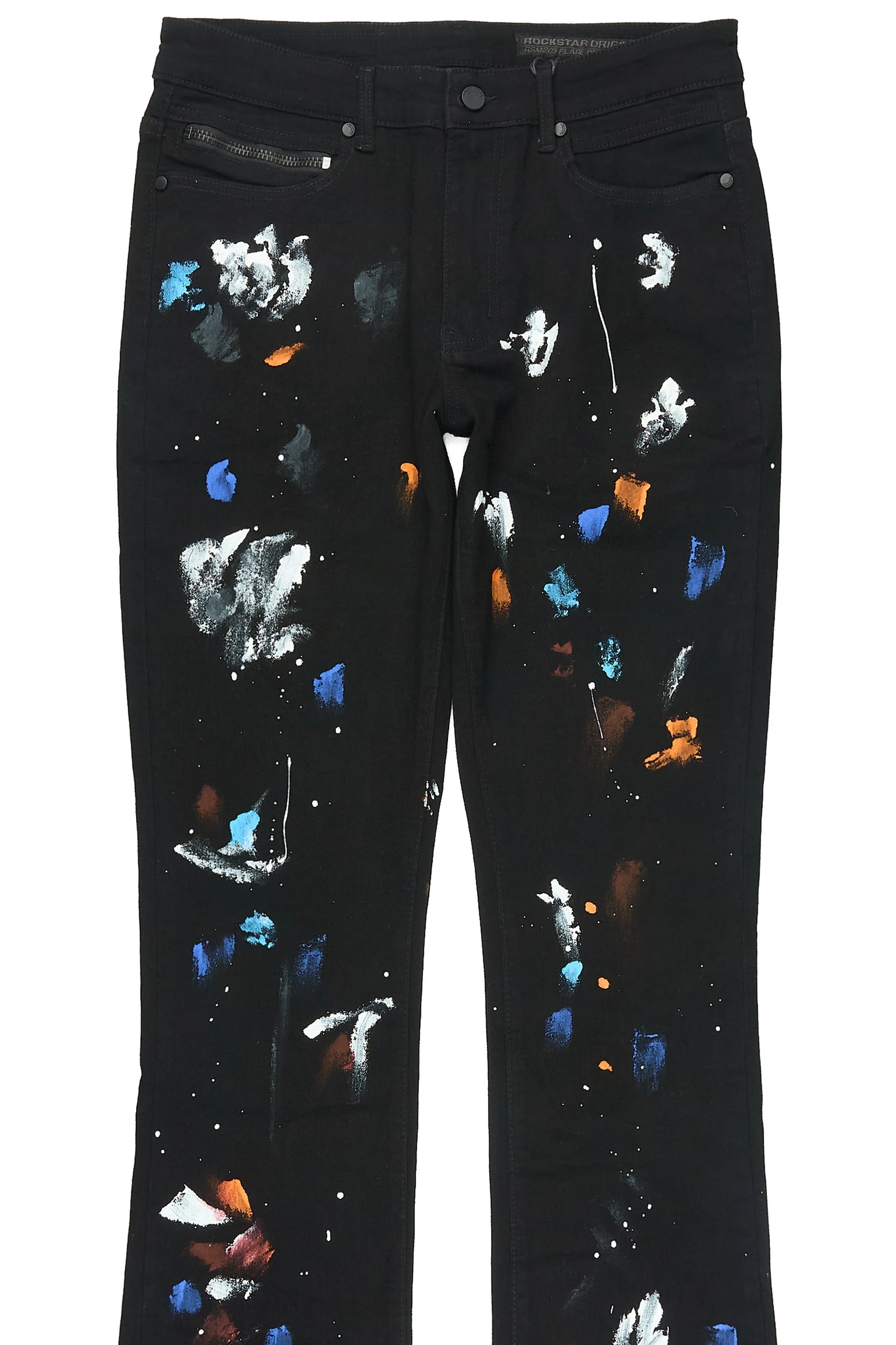 Canus Black Painter Stacked Flare Jean