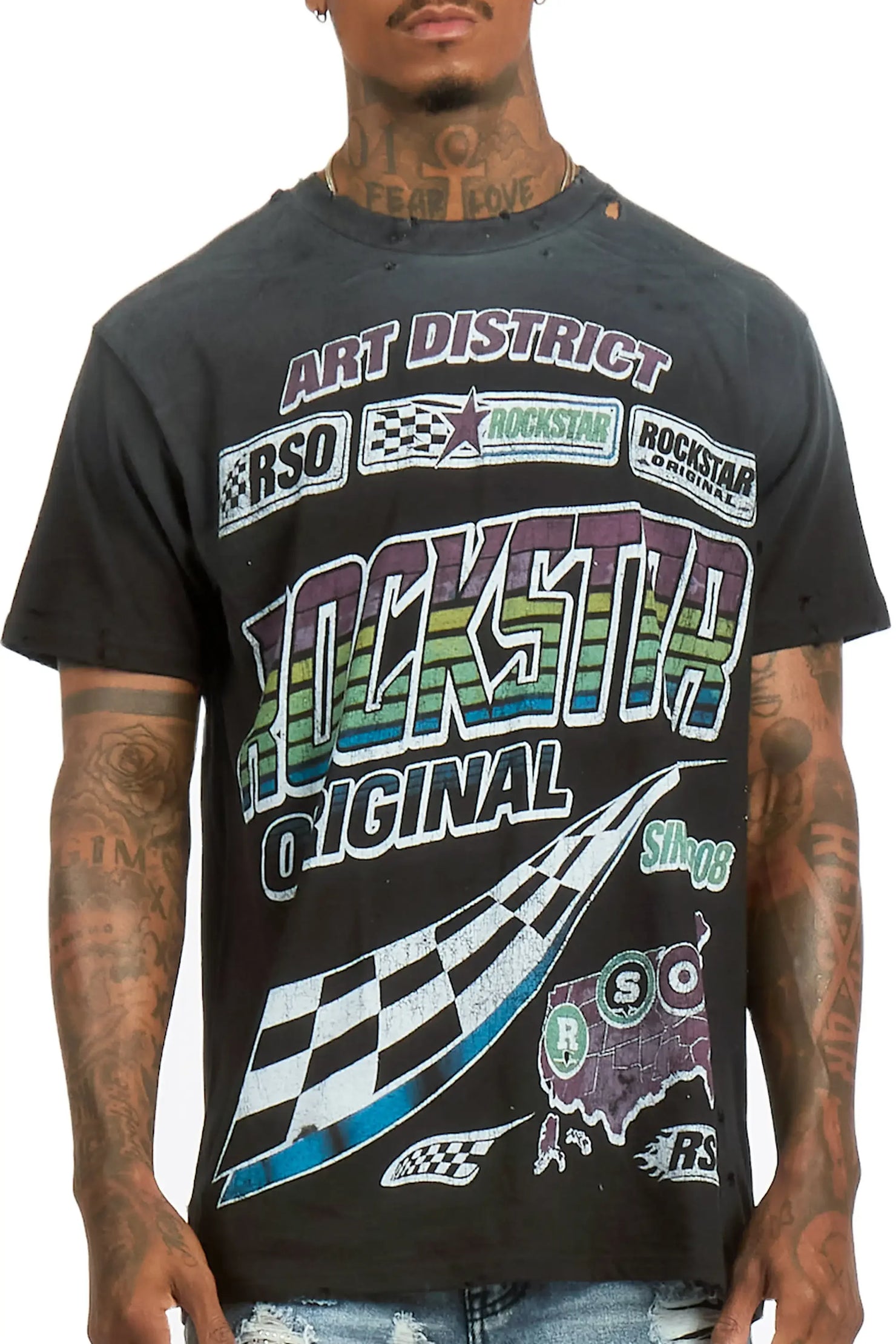 Burris Black Oversized Graphic T-Shirt