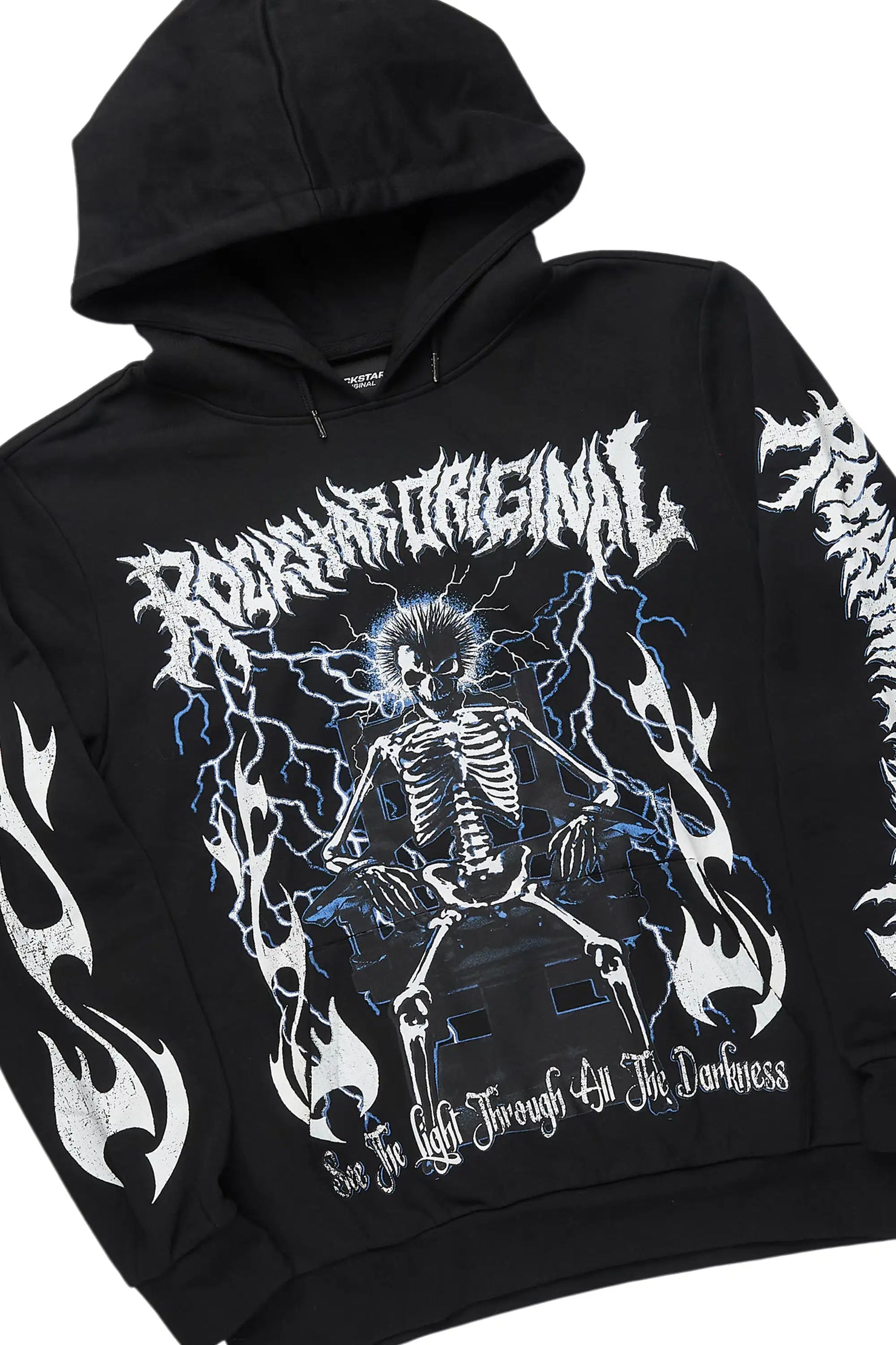 Deathrow Black Hoodie/Stacked Track Pant Set