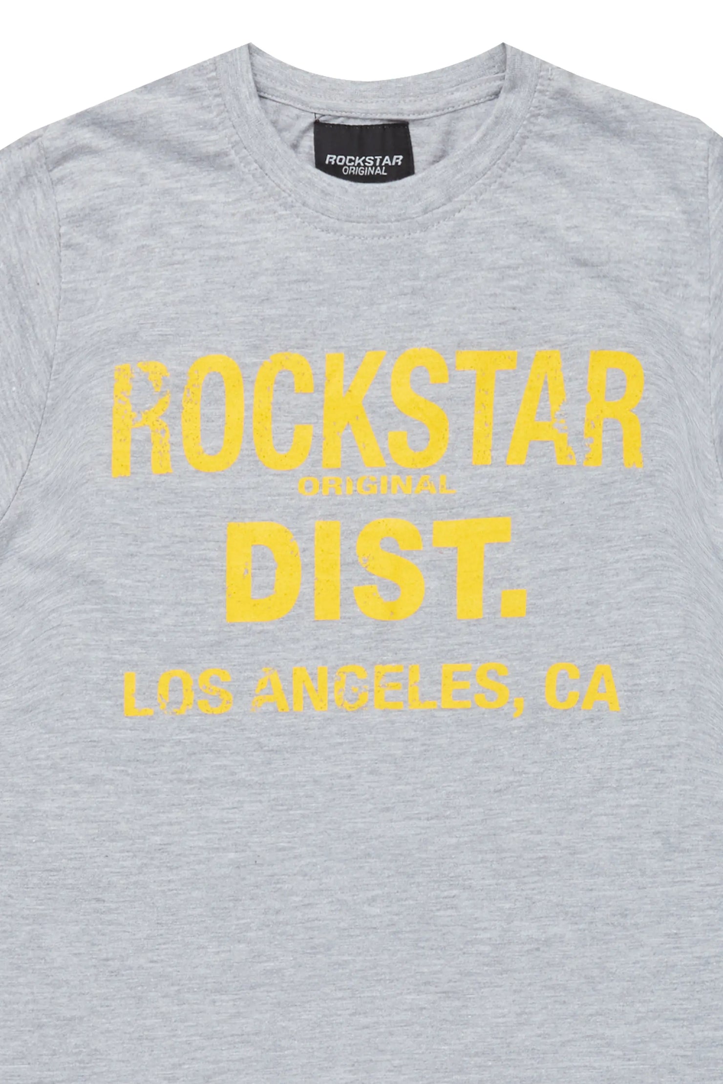 Boys Koen Grey/Yellow Graphic T-Shirt