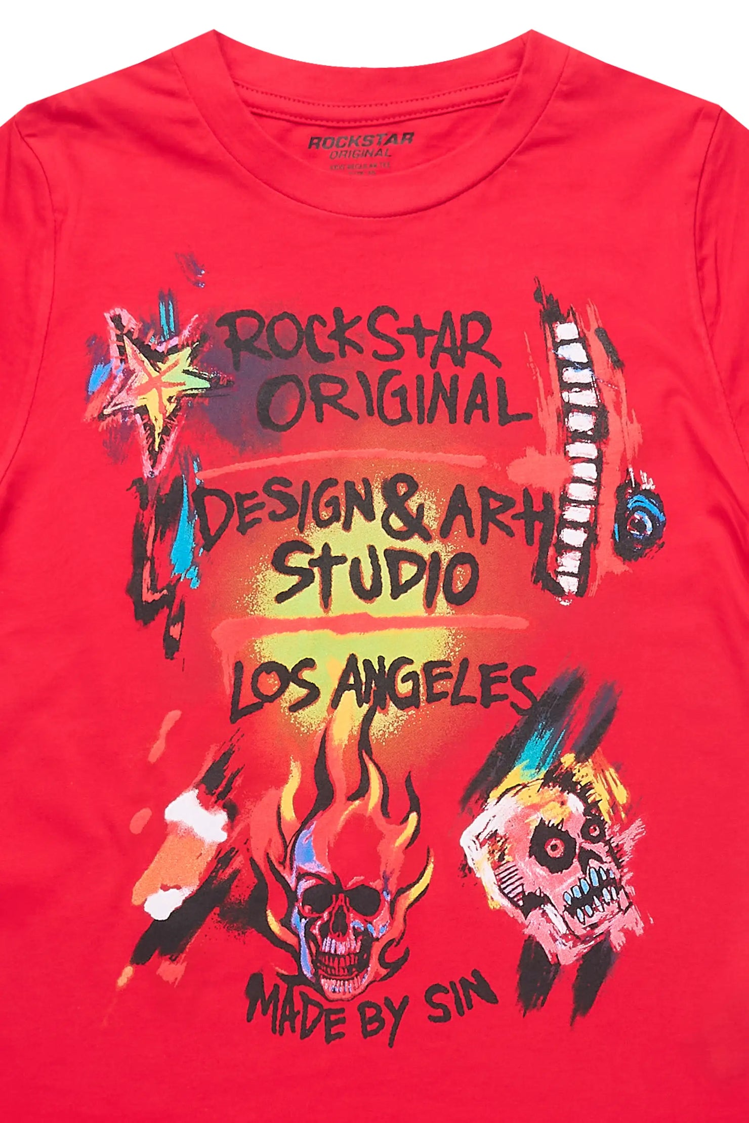 Boys Soweto Red/Black Graphic T-Shirt