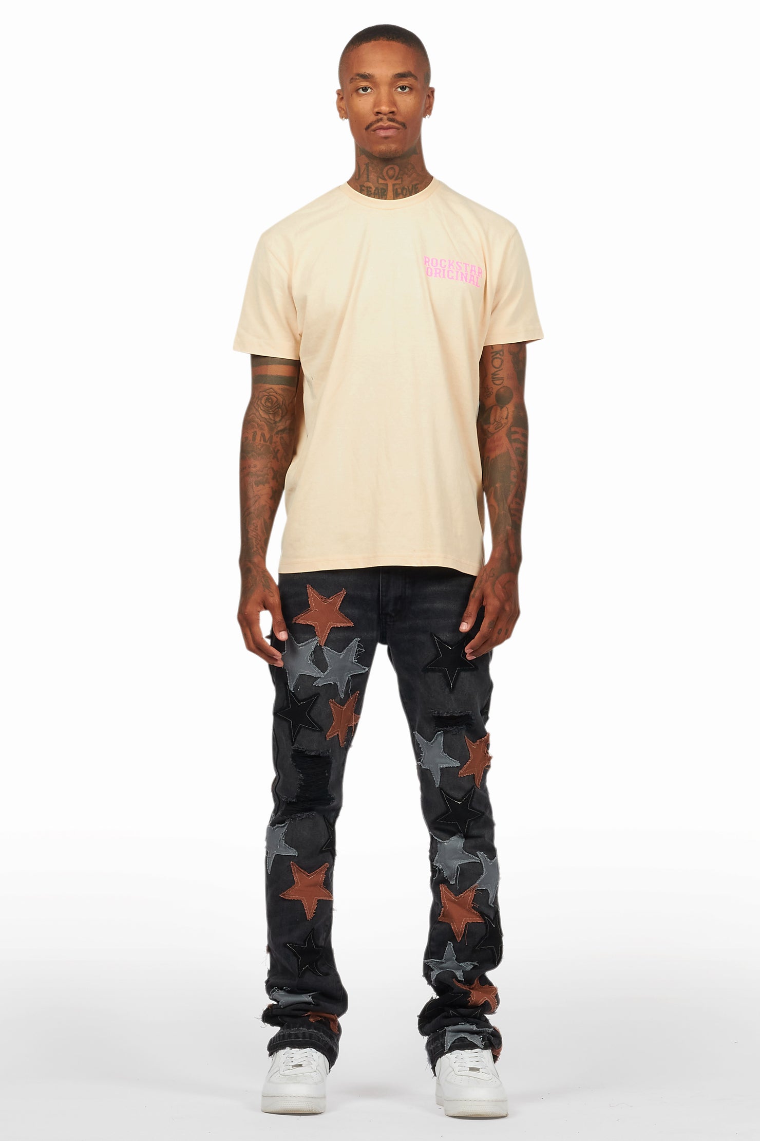 Posse Vintage Sand/Neon Pink Graphic T-Shirt