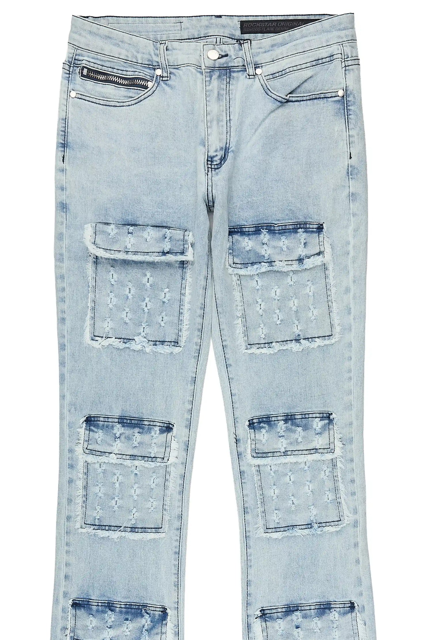 Dezso Light Blue Stacked Flare Jean