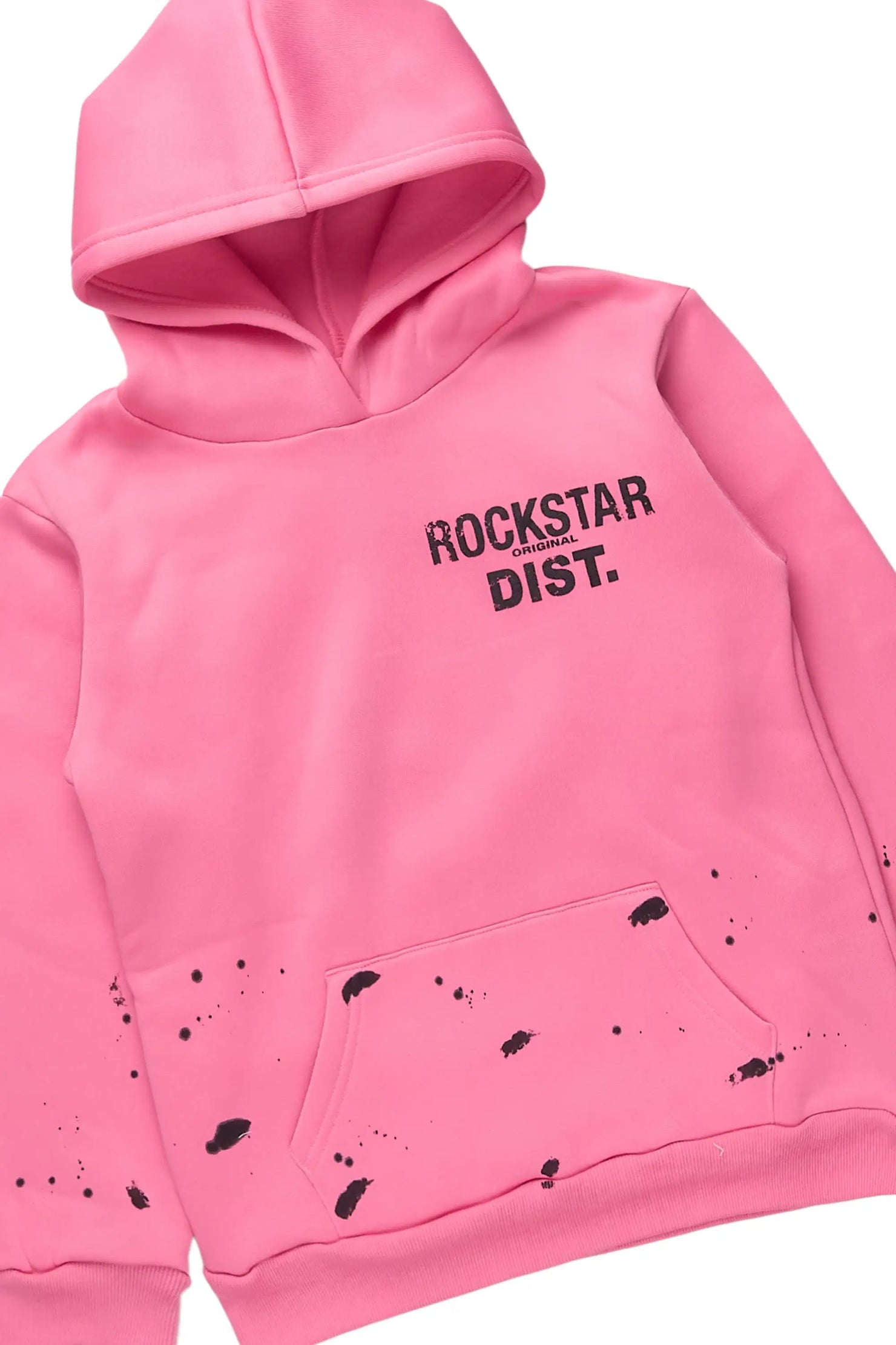 Girls Hadley Bubble Gum Hoodie Stacked Flare Track Set