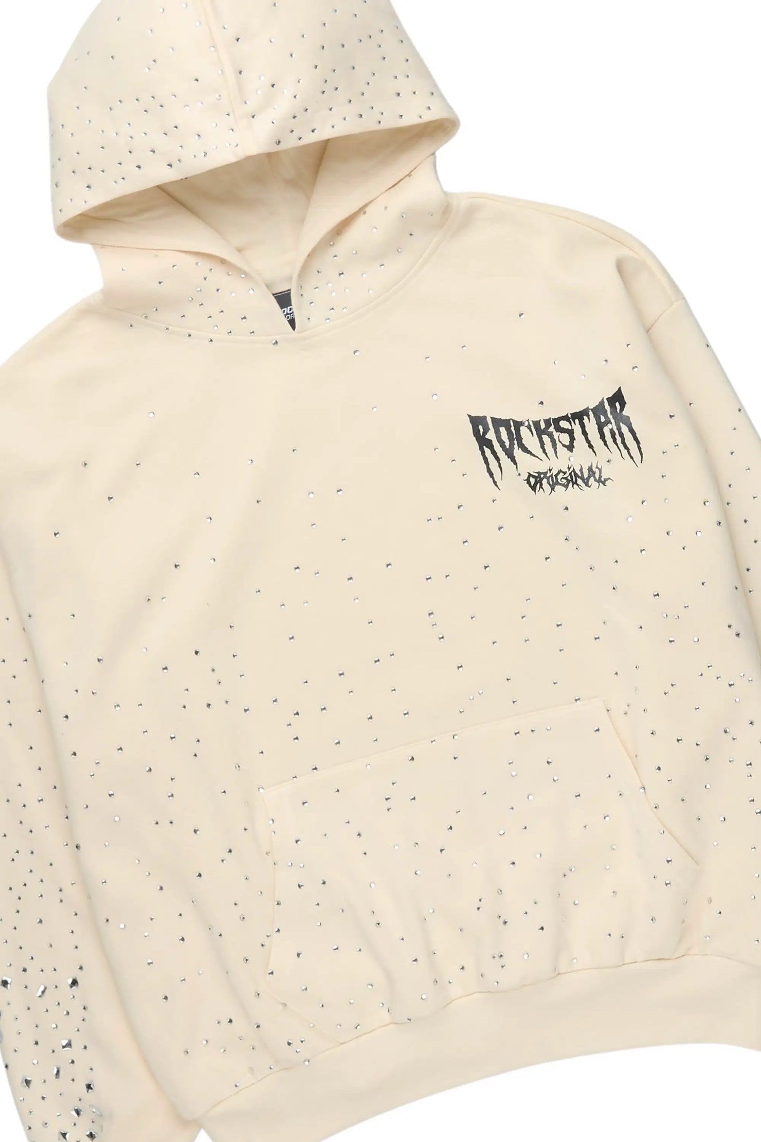 Twinkle Sand Rhinestone Hoodie Relaxed Track Set