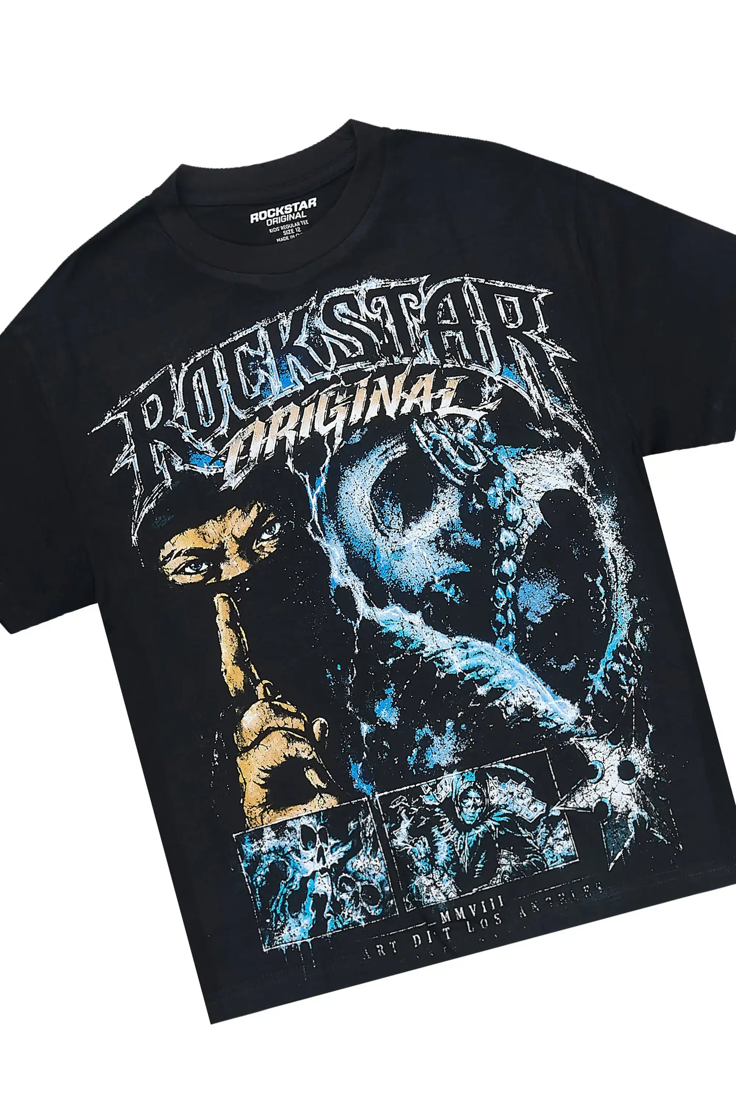 Boys Kordell Black/Tint T-Shirt Stacked Patch Jean Set