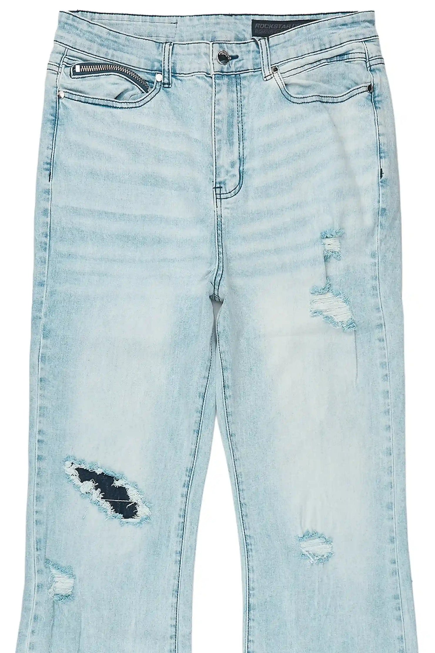 Brisbo Light Blue Relaxed Stacked Flare Jean