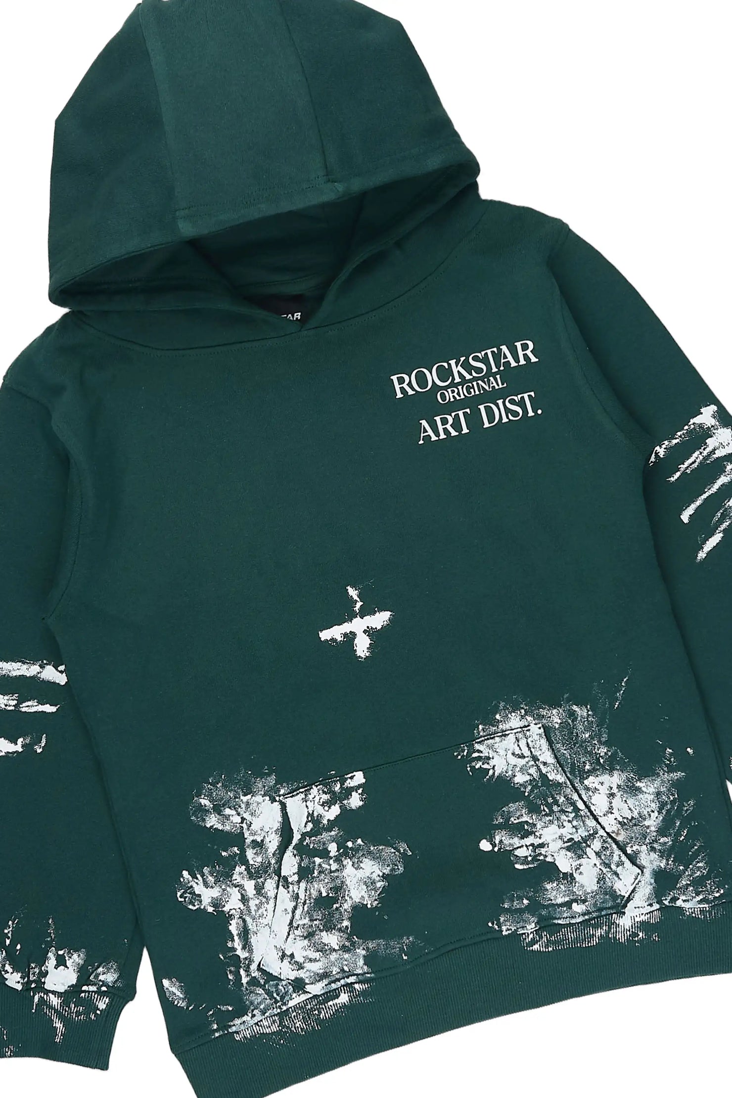 Boys Filips Green/White  Hoodie/Stacked Flare Track Set