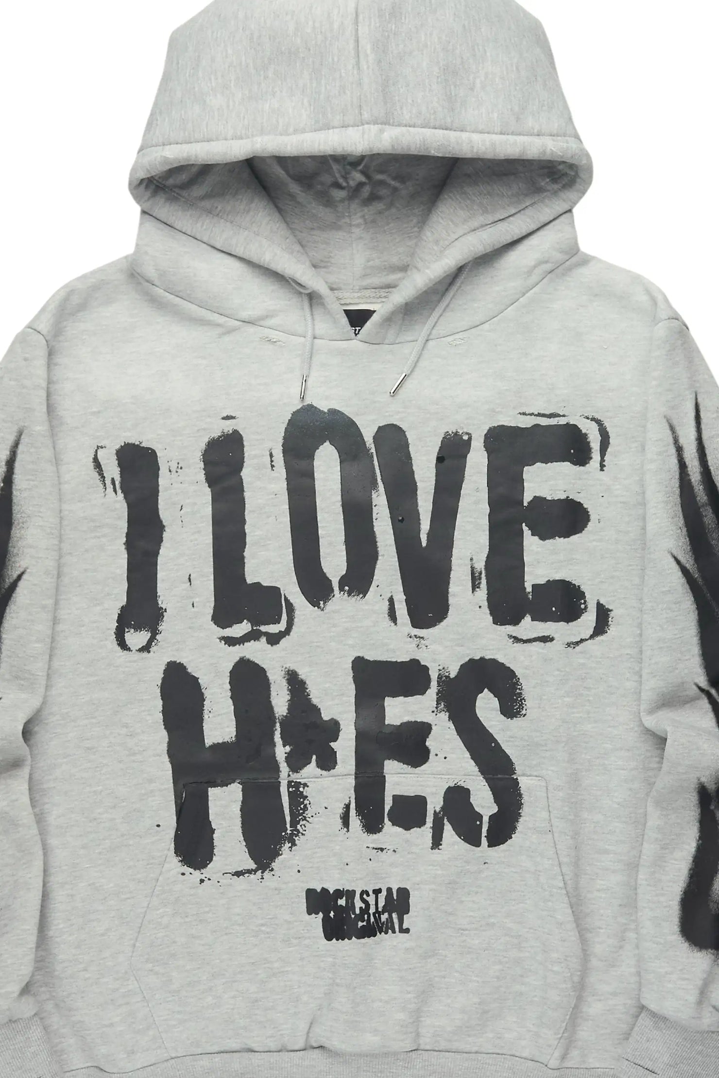 Banyan Heather Grey Graphic Relaxed Hoodie