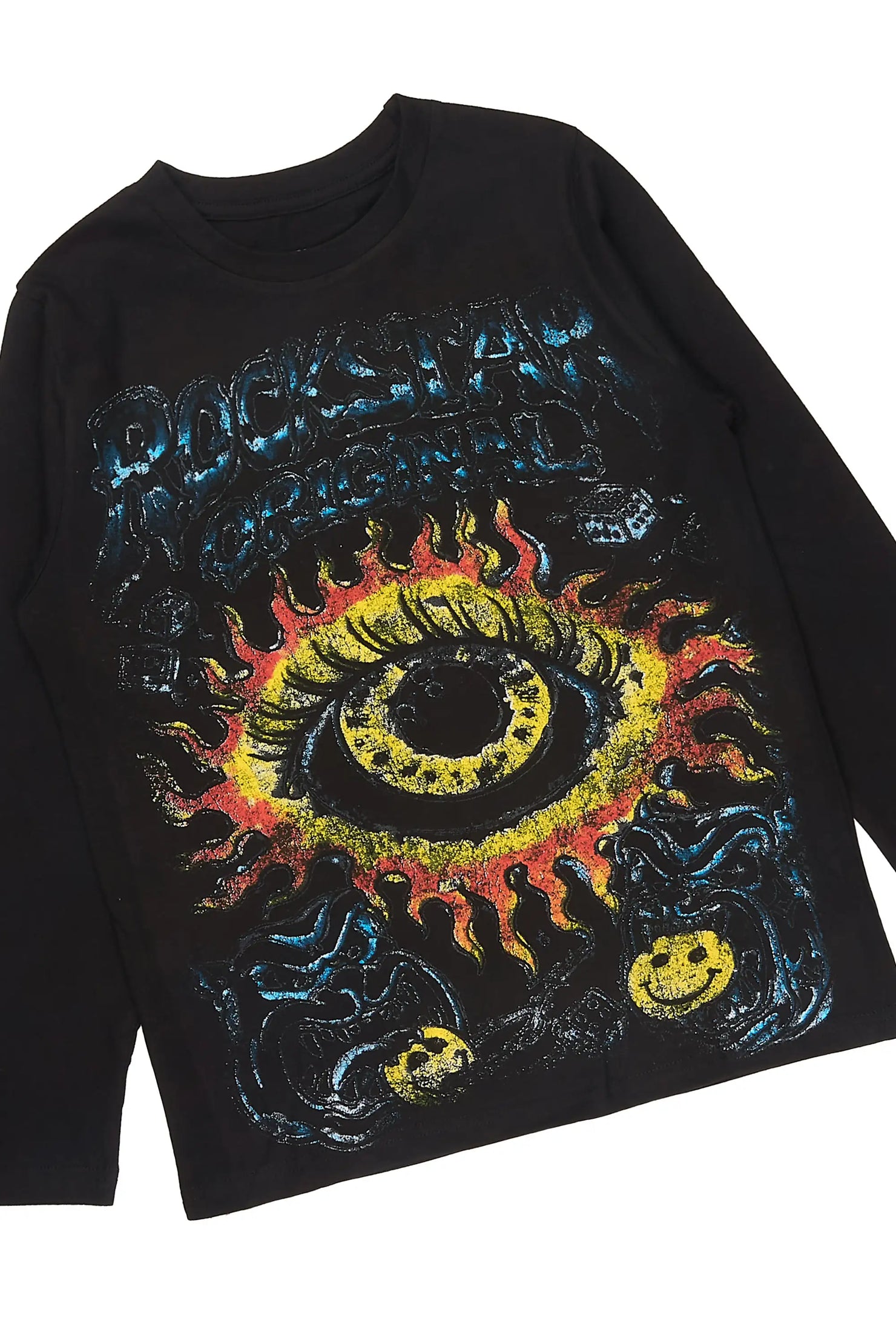 Boys Storm Black Long Sleeve T-shirt Stacked Jean Set