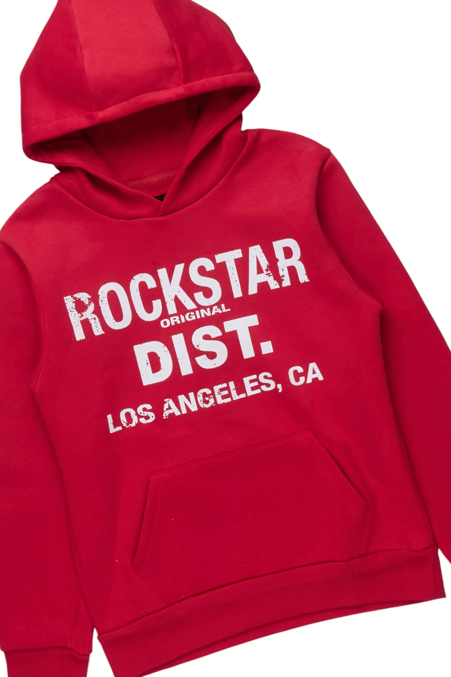 Boys Koen Red Hoodie & Waylon Tint Stacked Jean Set