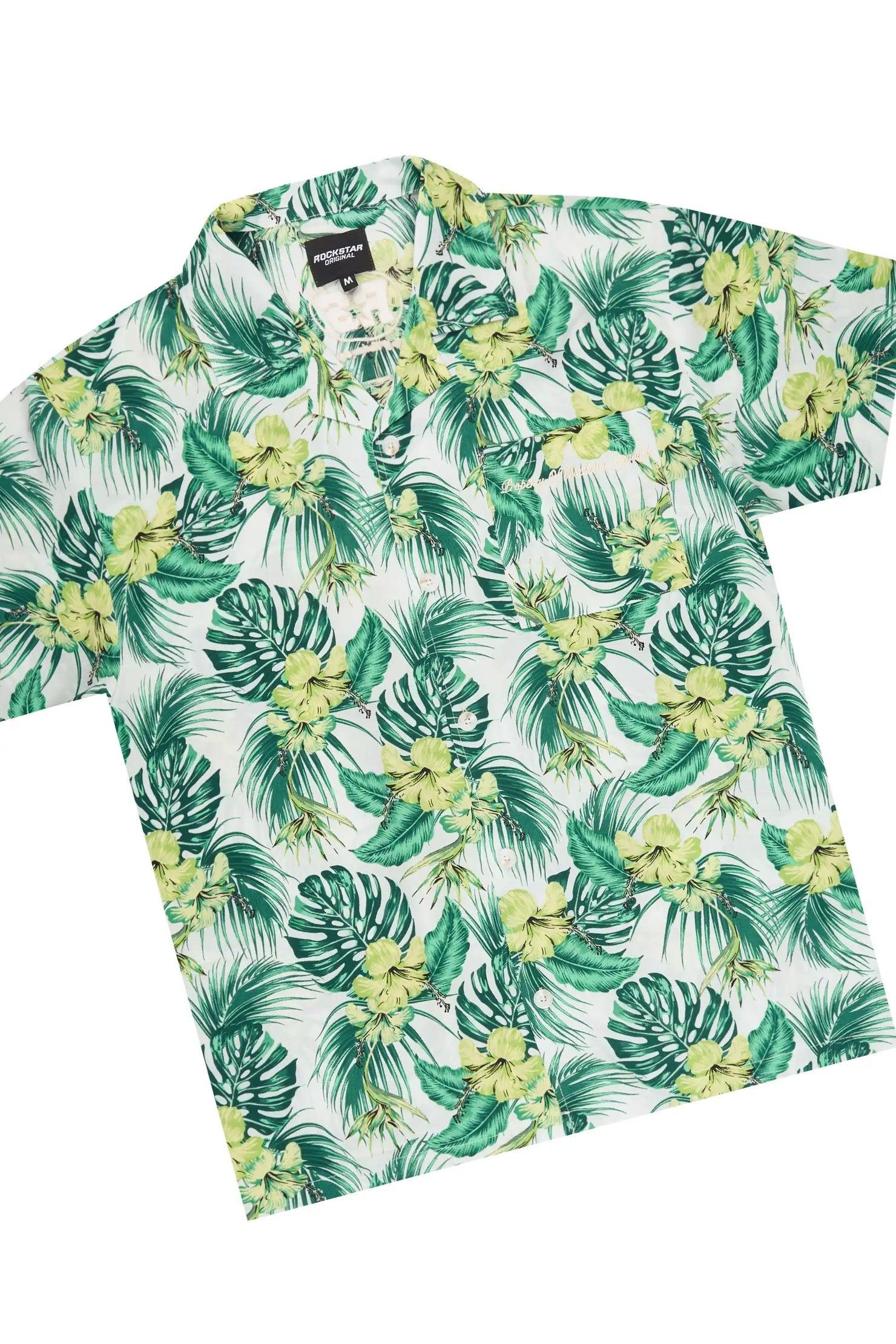 Puka Green Button Down Shirt/Short Set