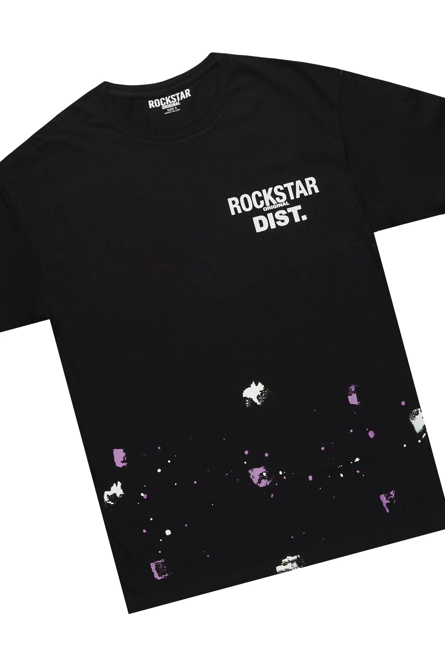 Raffer Black/Purple T-Shirt/Stacked Flare Pant Set